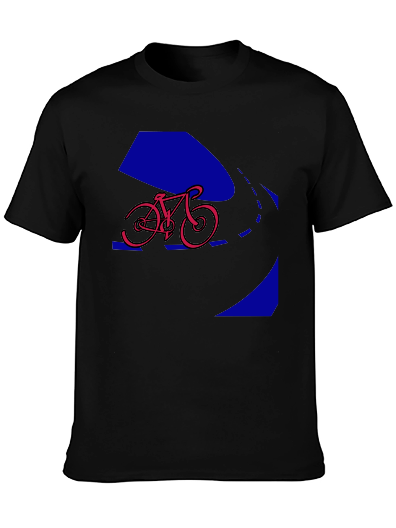 Black Bike Graphic Tee - Black Crew Neck view 3