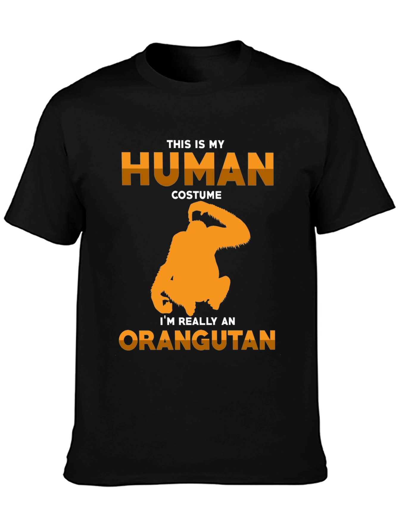 Black Human Costume Orangutan Graphic T-Shirt view 3