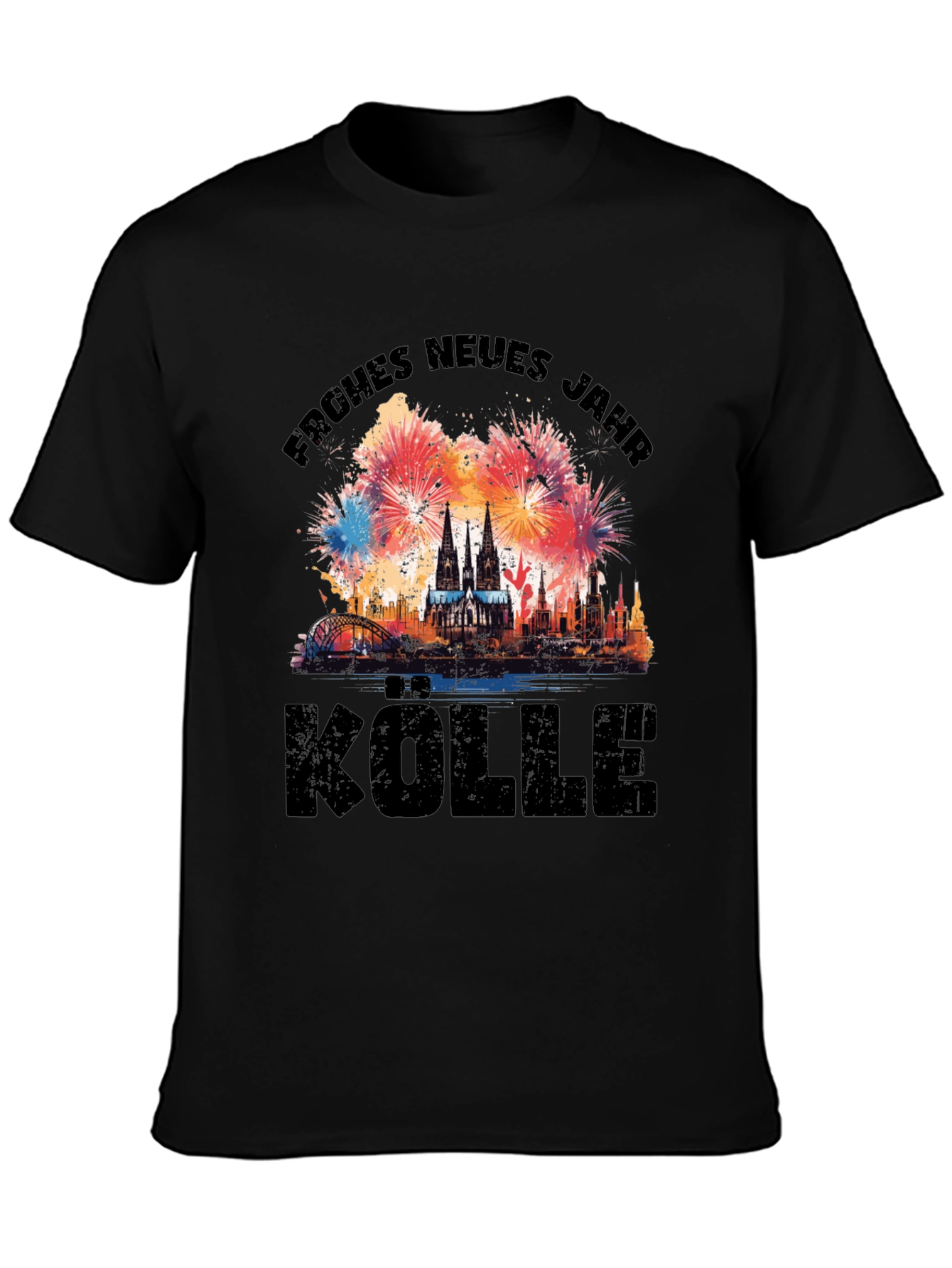 Frohes Neues Jahr Cologne Fireworks T-Shirt - 3