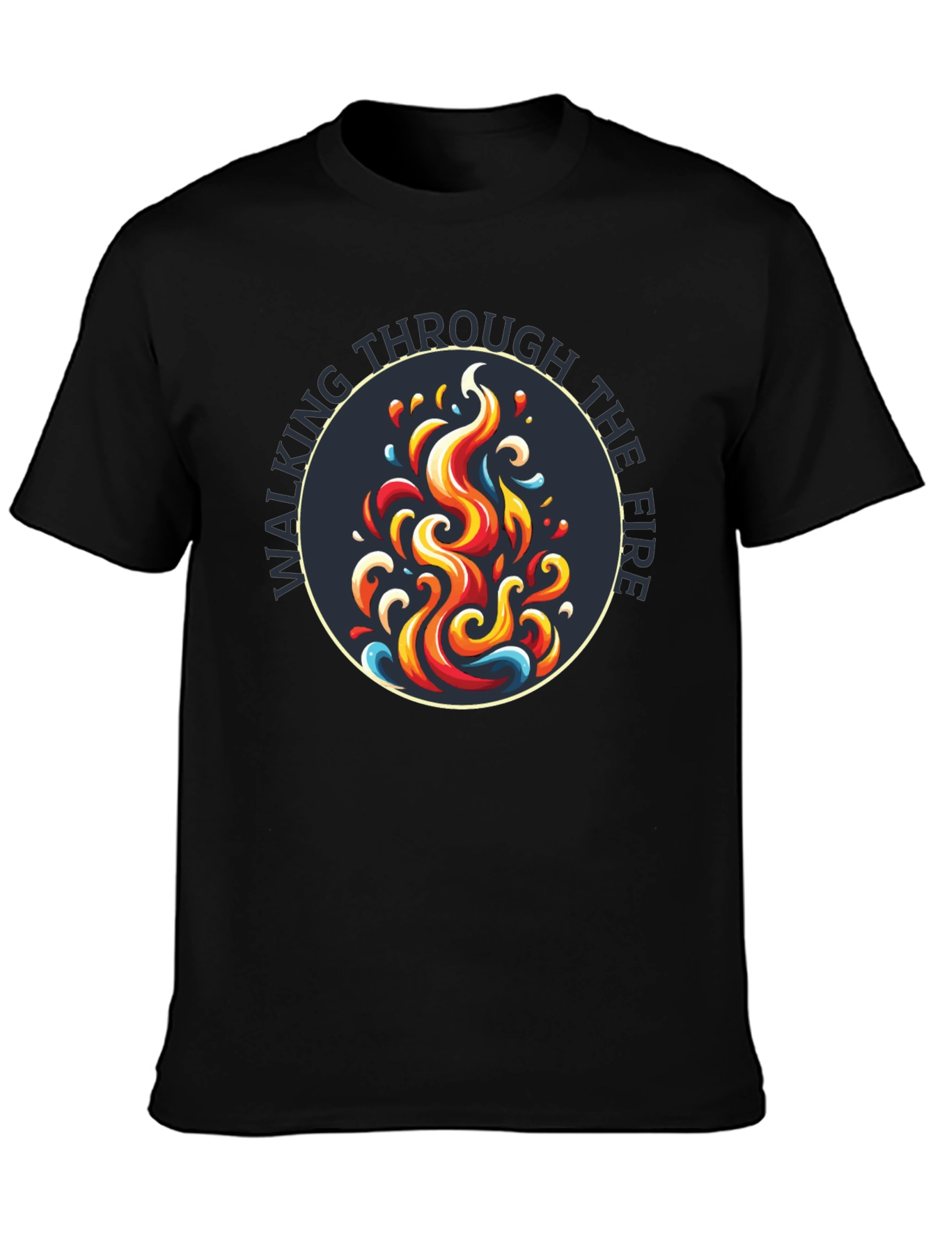 Black Walking Through the Fire Graphic Tee - Black view 3