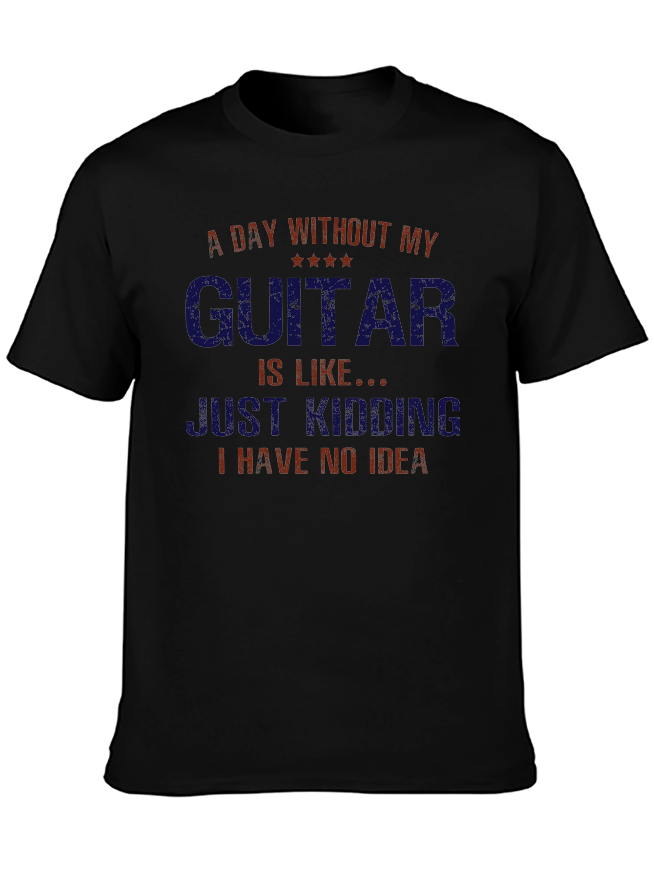Black Guitar Lover's T-Shirt - 'A Day Without My Guitar' view 3