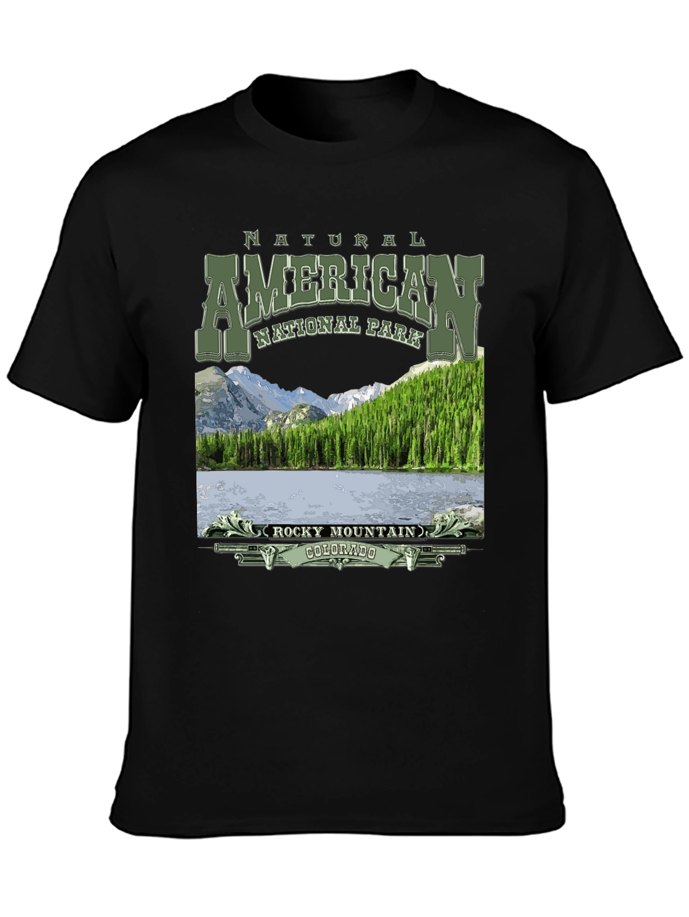 Black Rocky Mountain National Park T-Shirt view 3