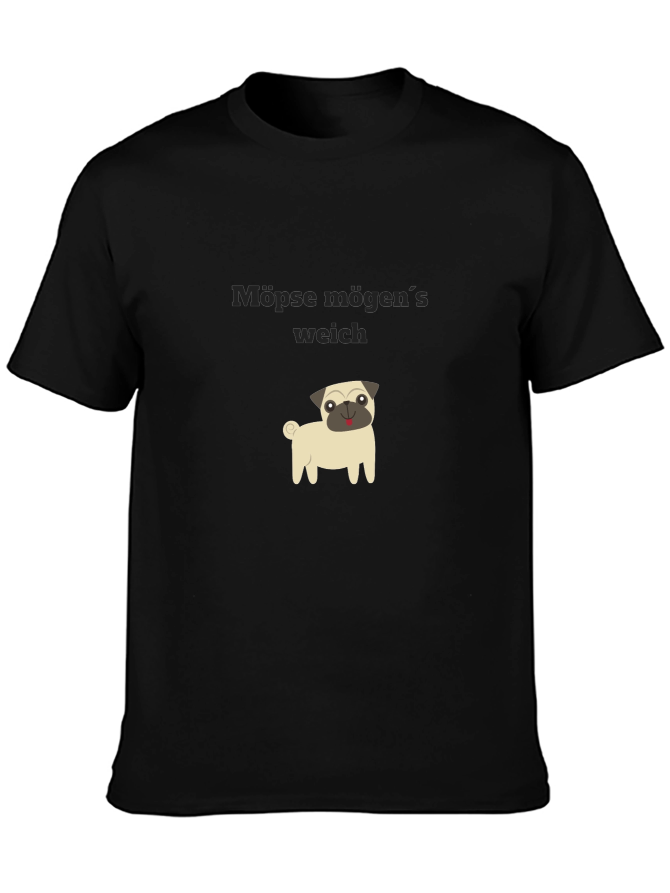 Pug Lovers Black T-Shirt: Möpse mögen's weich - 3