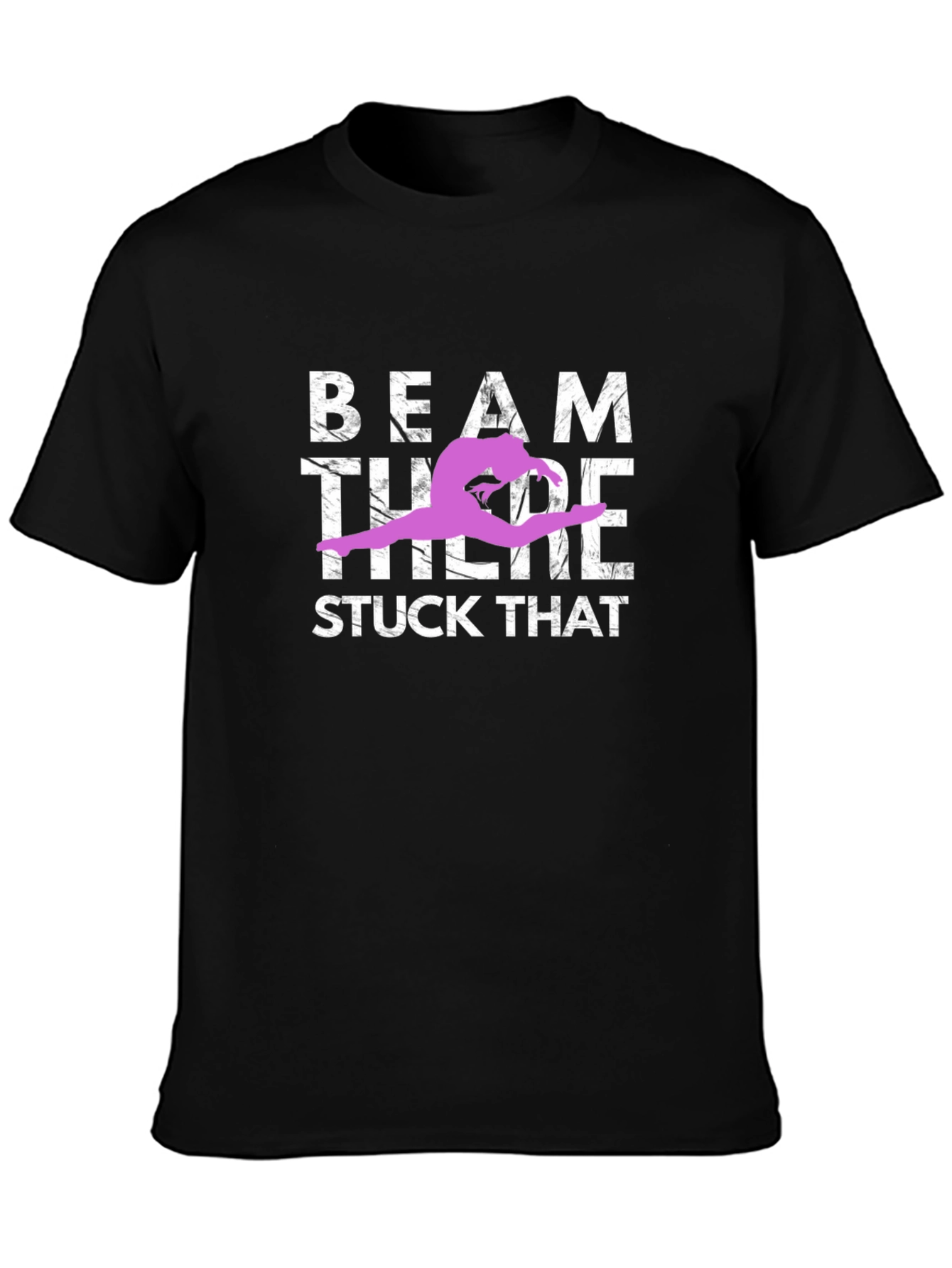 Black Gymnastics Beam T-Shirt - Stuck That Landing Tee view 3