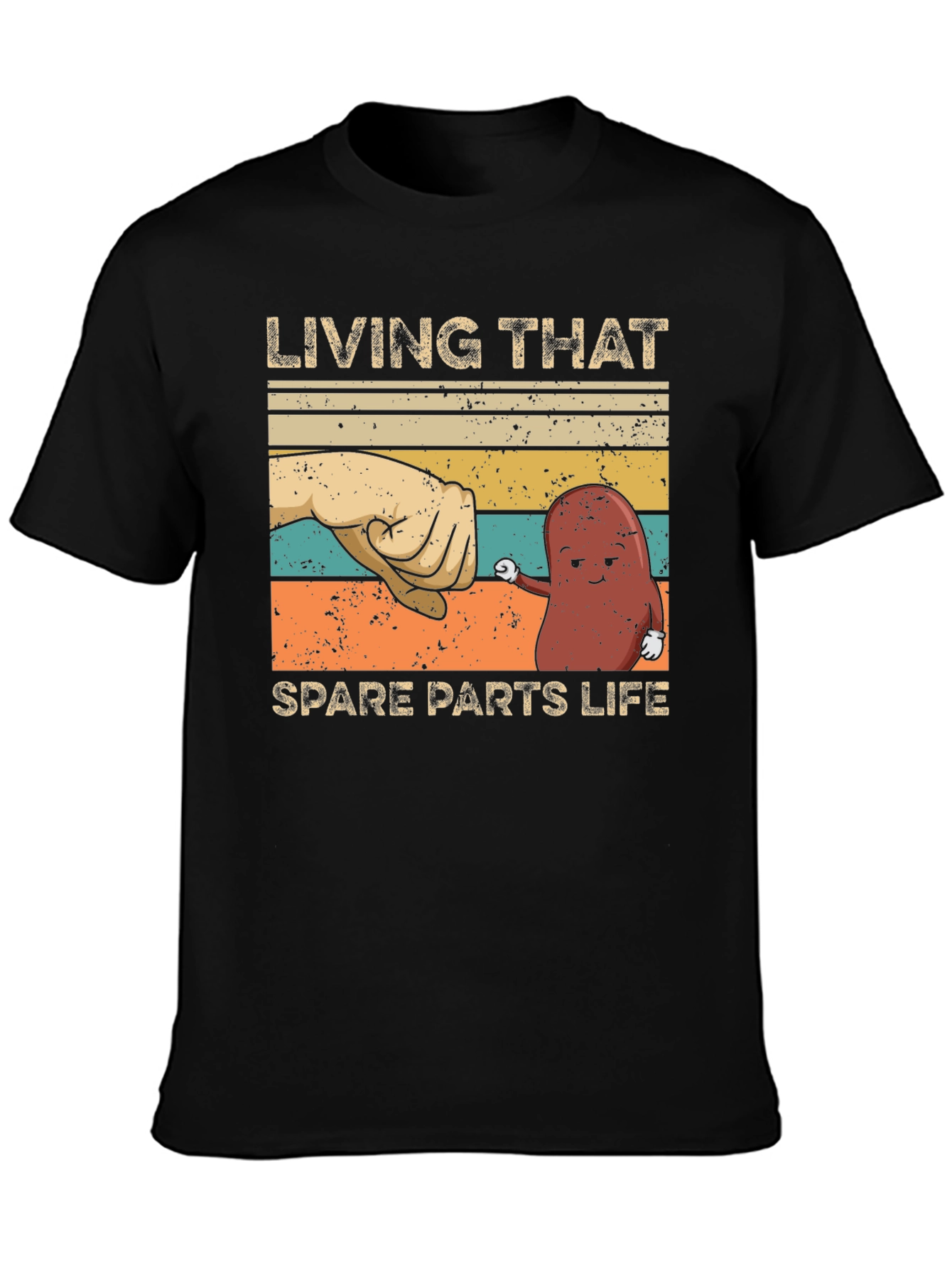 Black Living That Spare Parts Life T-Shirt - Funny Kidney Tee view 3