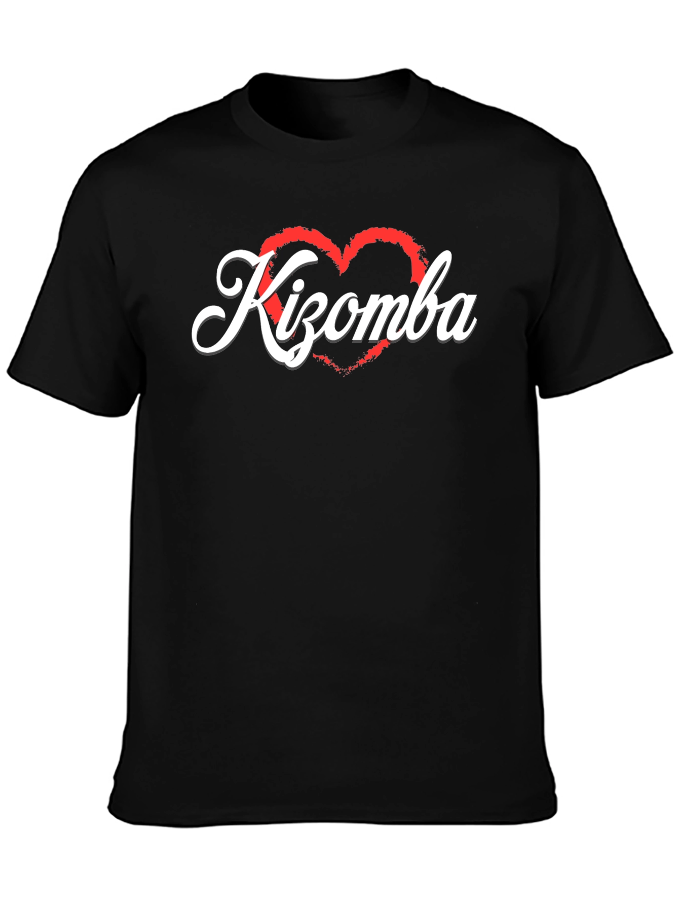 Black Kizomba Heart Graphic Tee - Dance Lover's T-Shirt view 3