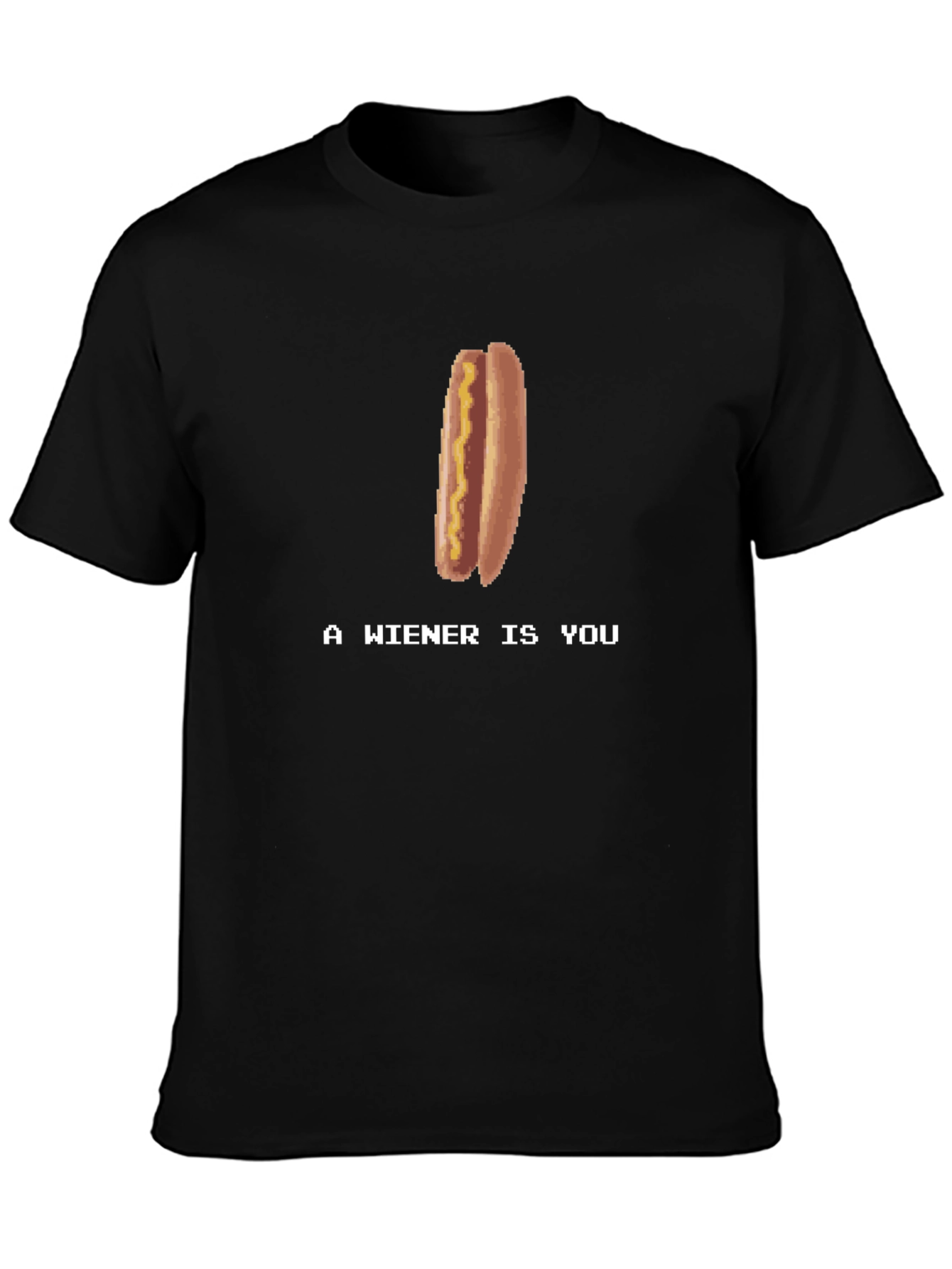 A Wiener Is You T-Shirt - Retro Game Style Hotdog Tee - 3