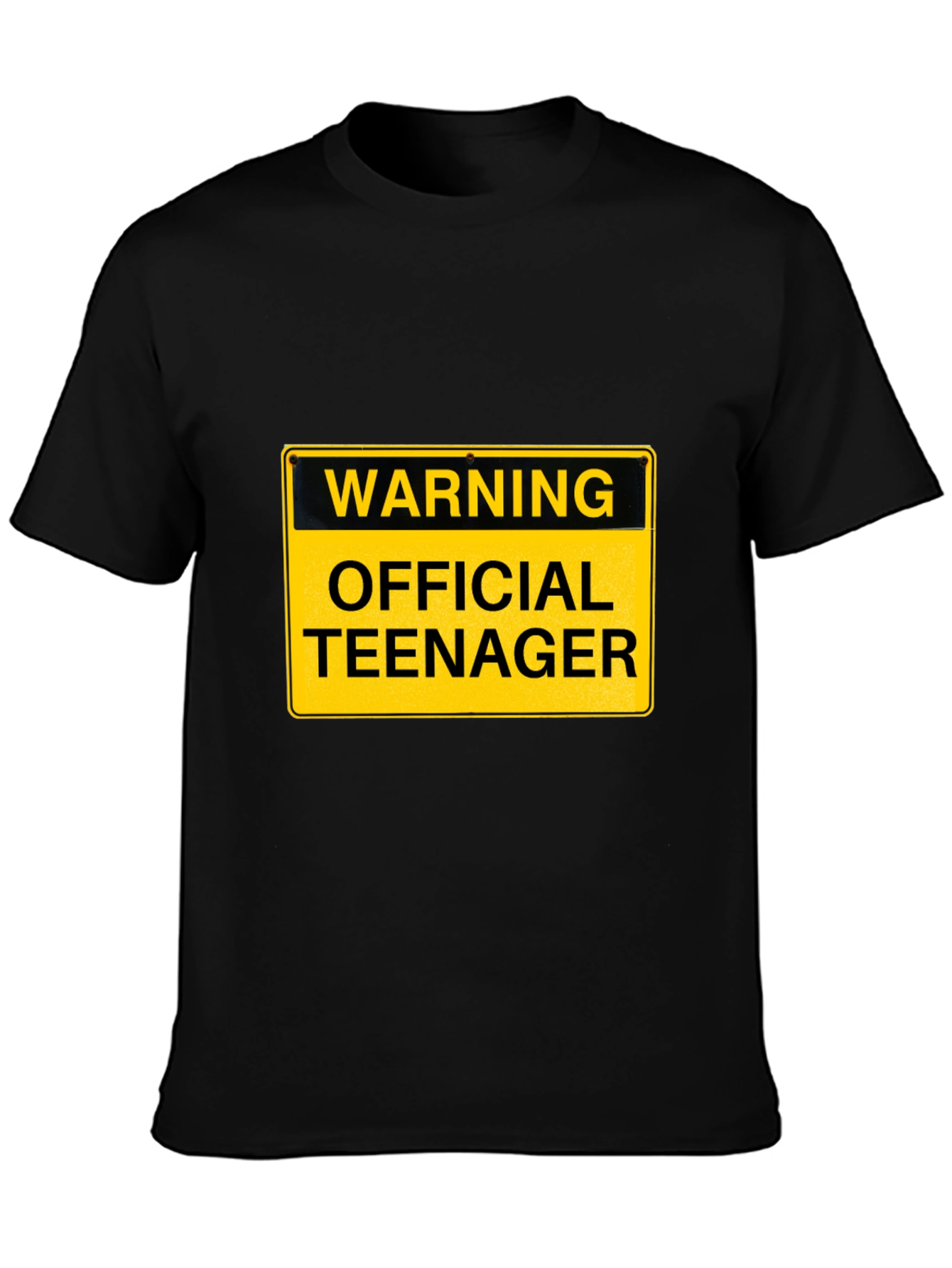Black Warning Official Teenager T-Shirt - Funny Birthday Tee view 3