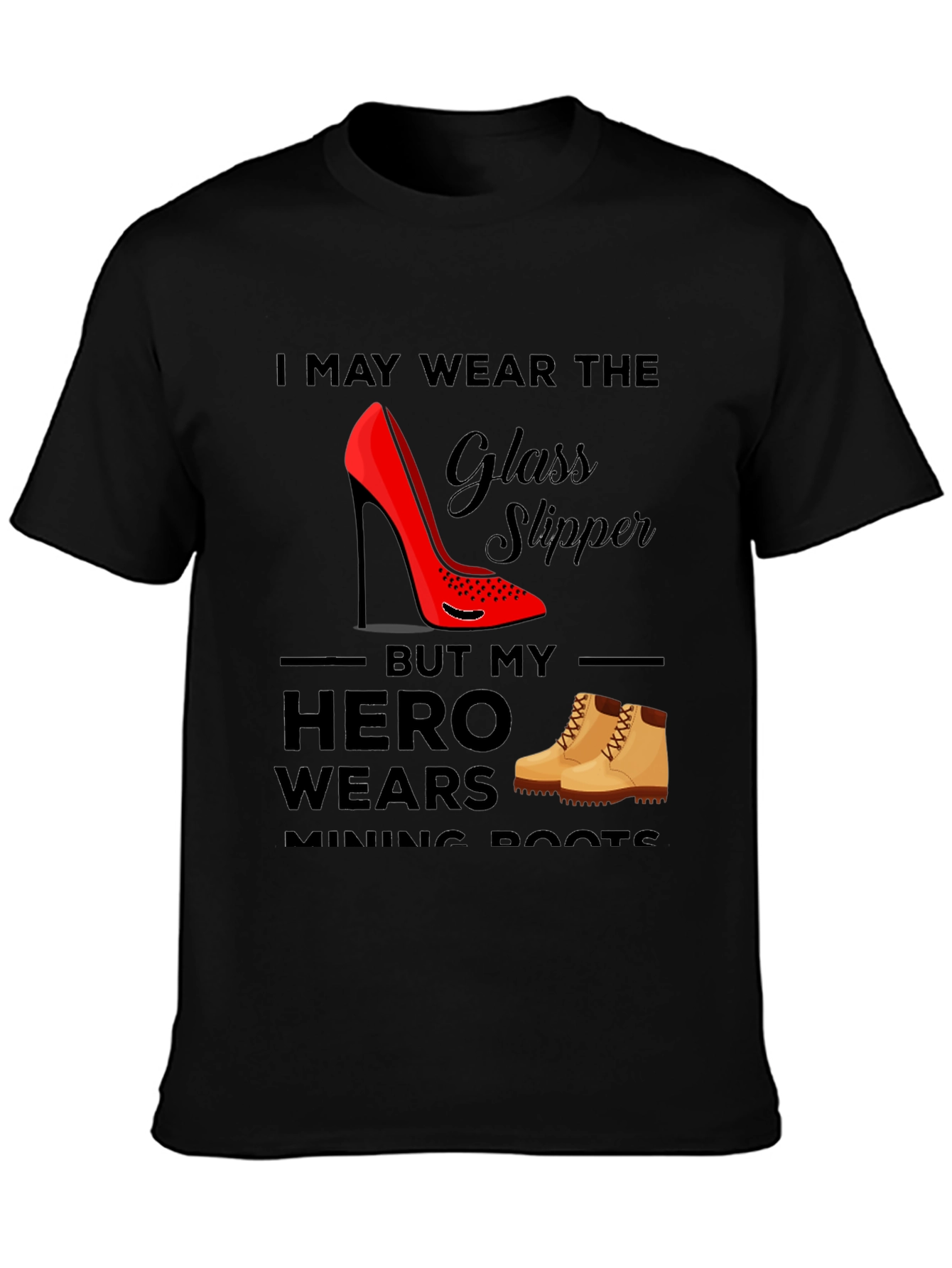 Black Glass Slipper & Mining Boots Tee view 3