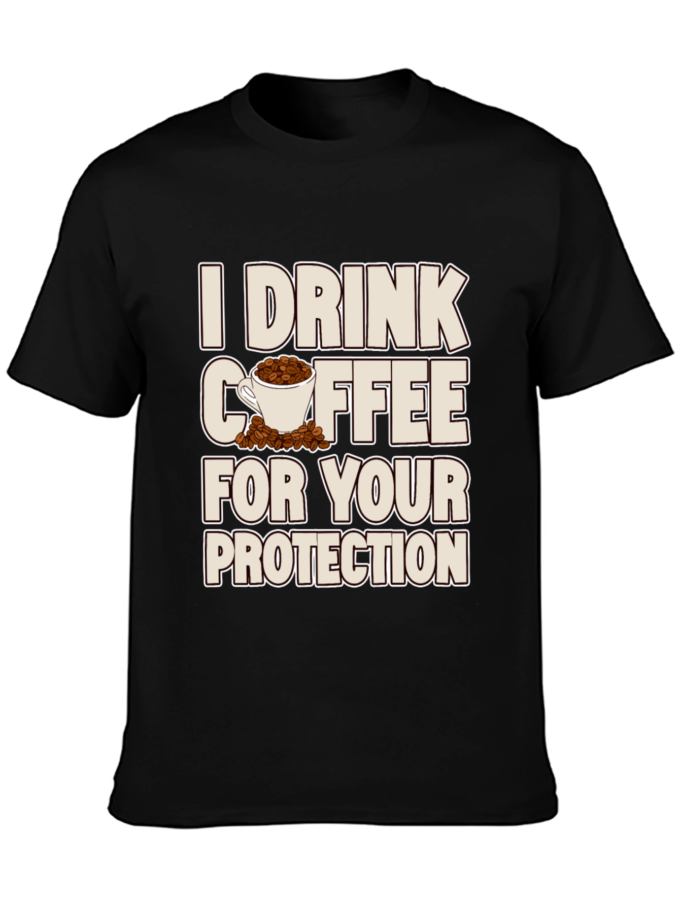 Black Coffee Protection T-Shirt - Sarcastic Graphic Tee view 3