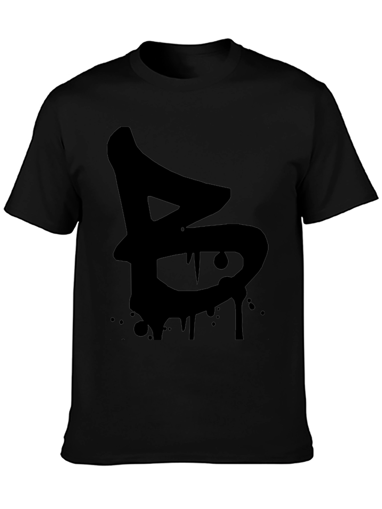 Black Urban Drip Letter B Black Graphic Tee view 3