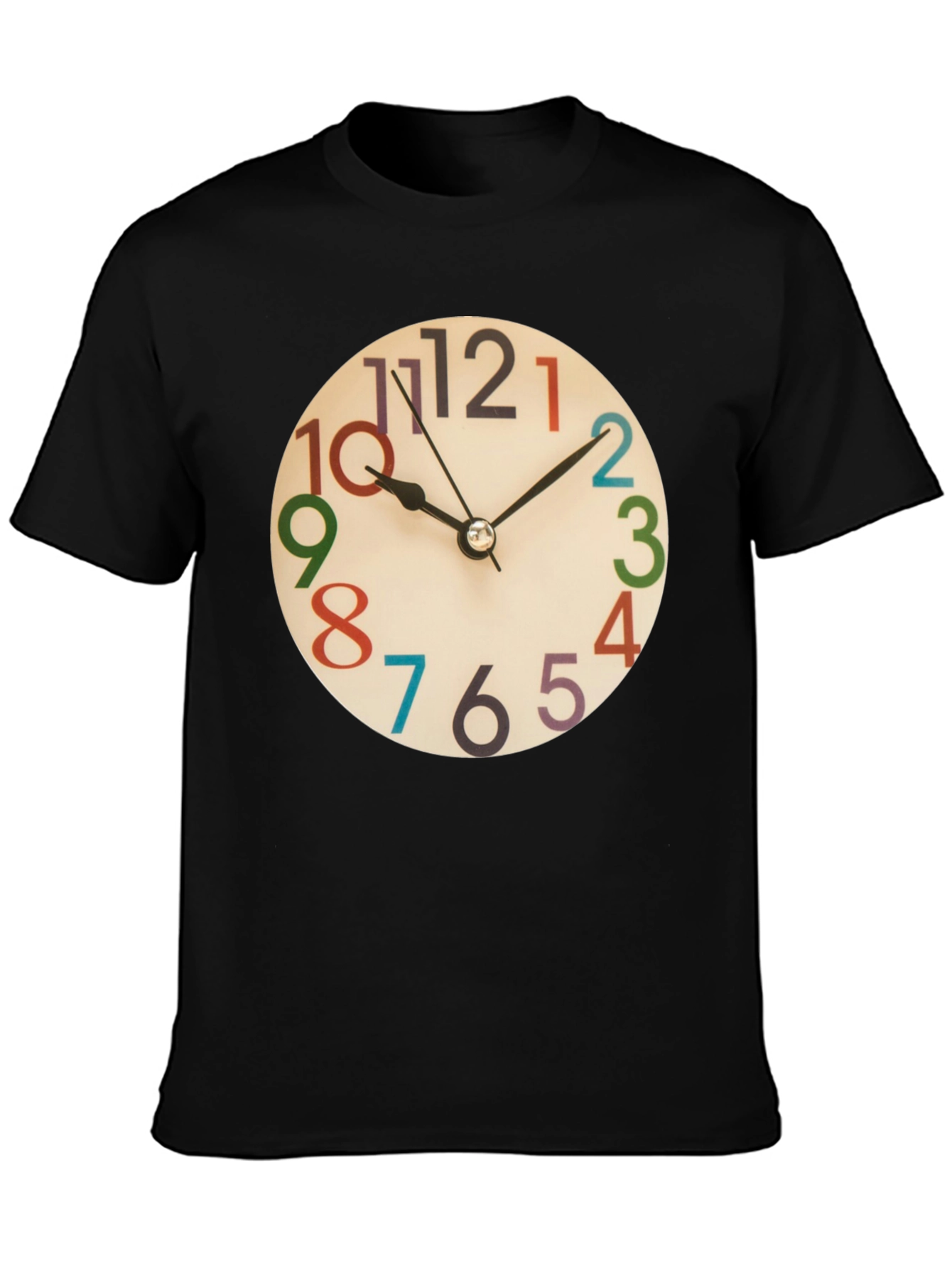 Black Fun Clock Graphic T-Shirt view 3
