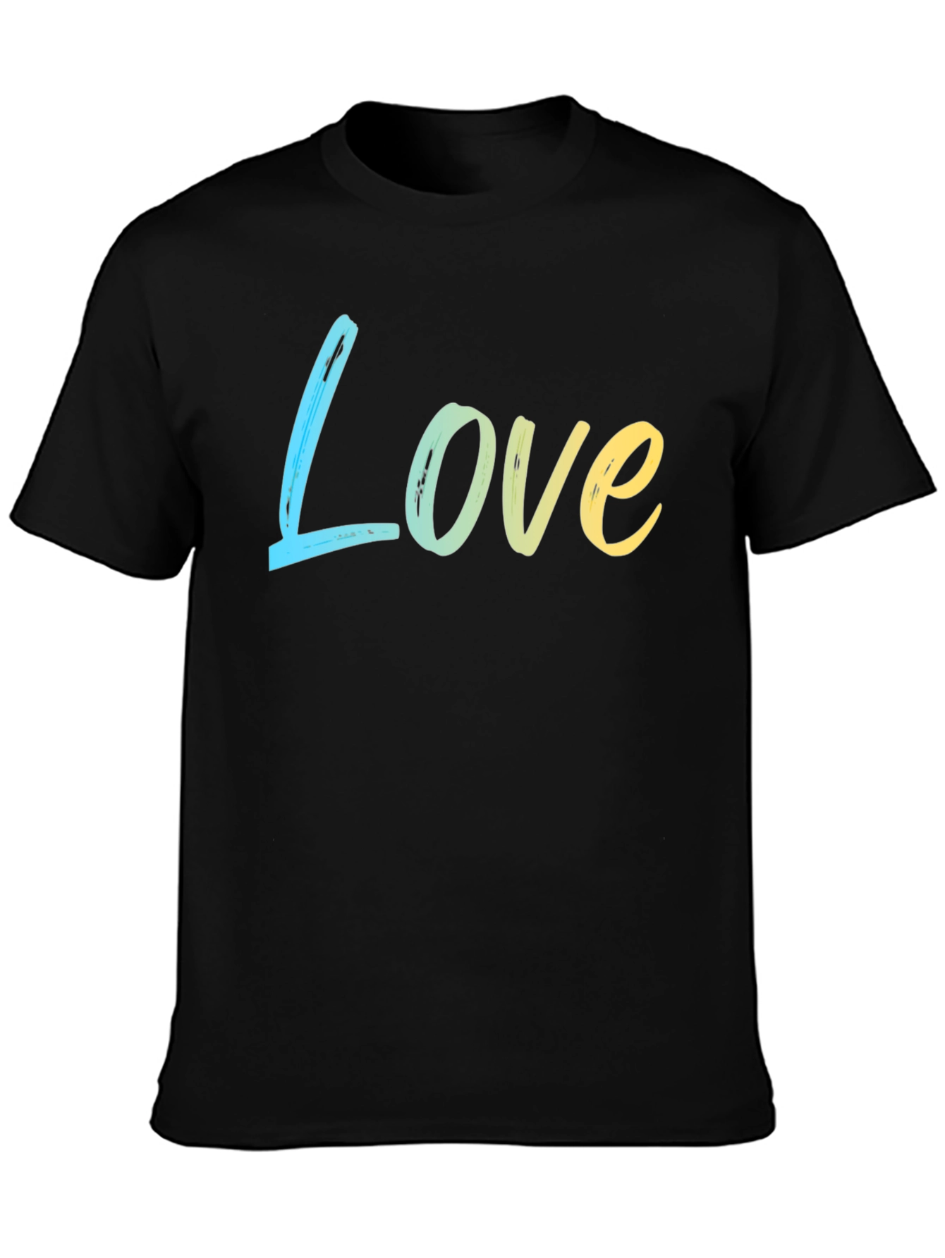 Black Love Gradient Tee - Soft Cotton Blend, Casual Style view 3