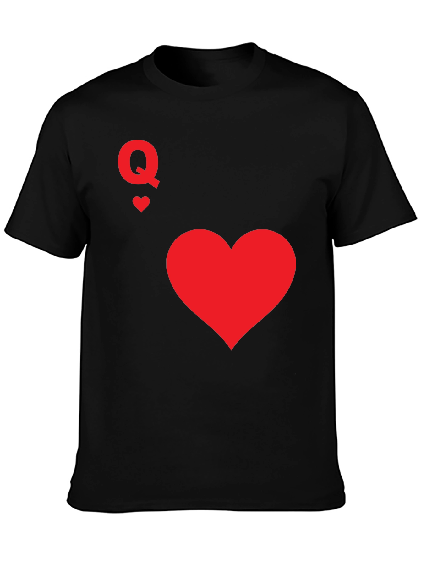 Black Queen of Hearts Black T-Shirt view 3