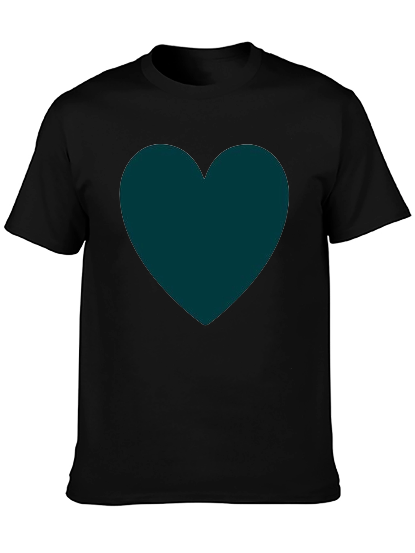 Black Heart Graphic Tee - Soft Black Casual Shirt view 3