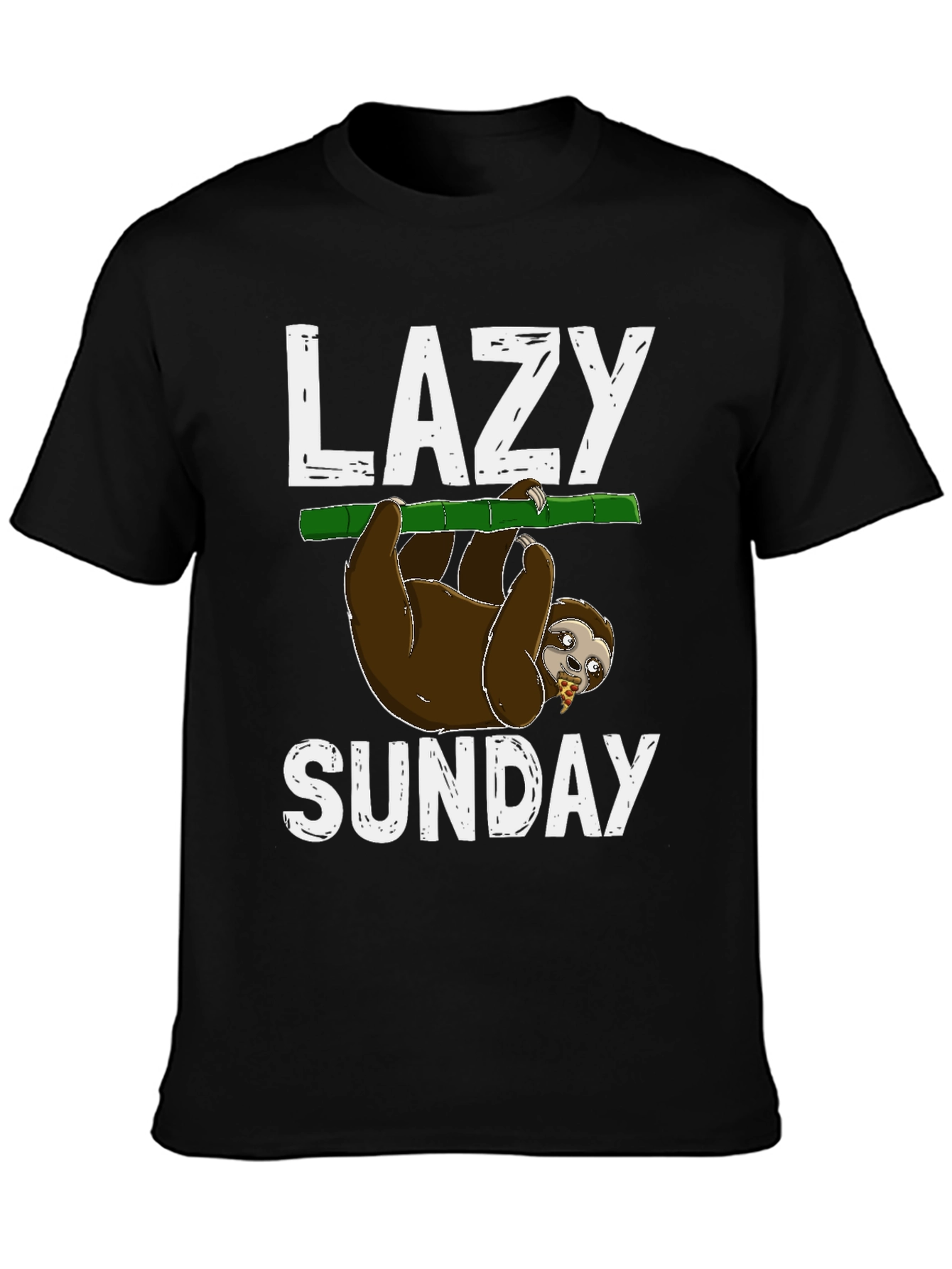 Black Lazy Sunday Sloth T-Shirt view 3