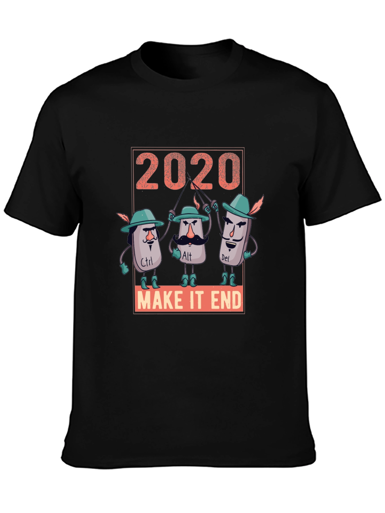 Black 2020 Keyboard Warrior T-Shirt view 3