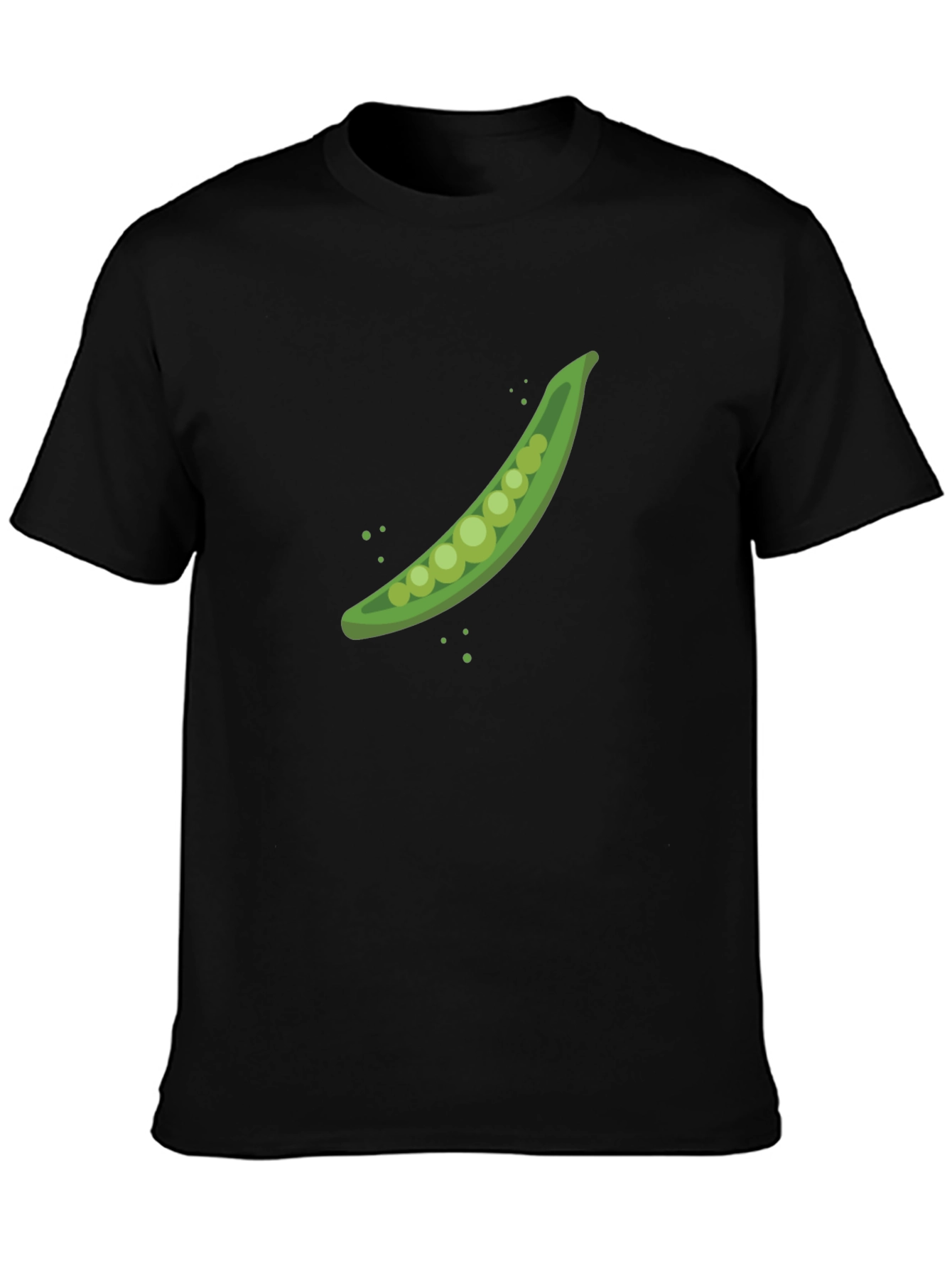 Black Pea Pod Graphic T-Shirt - Black Cotton Tee view 3