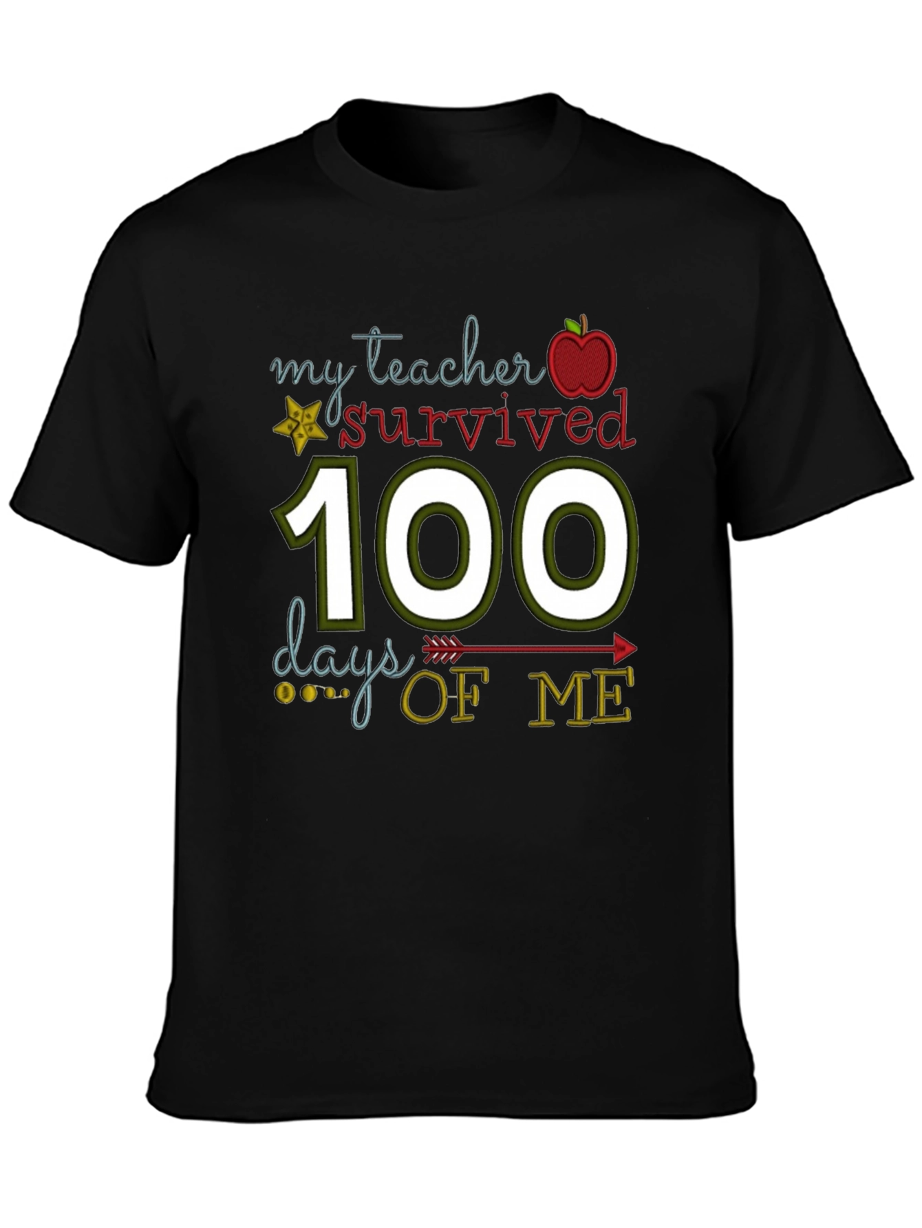 Black My Teacher Survived 100 Days of Me T-Shirt view 3