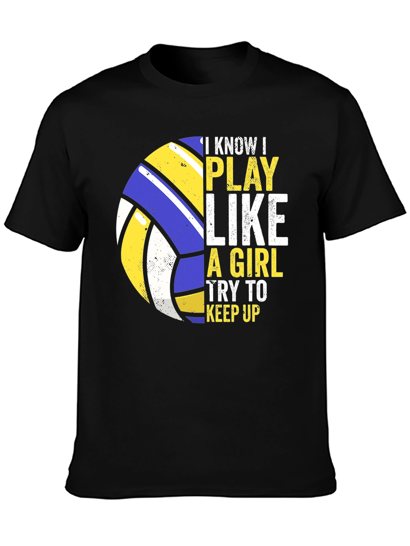 Black Volleyball Girl T-Shirt view 3