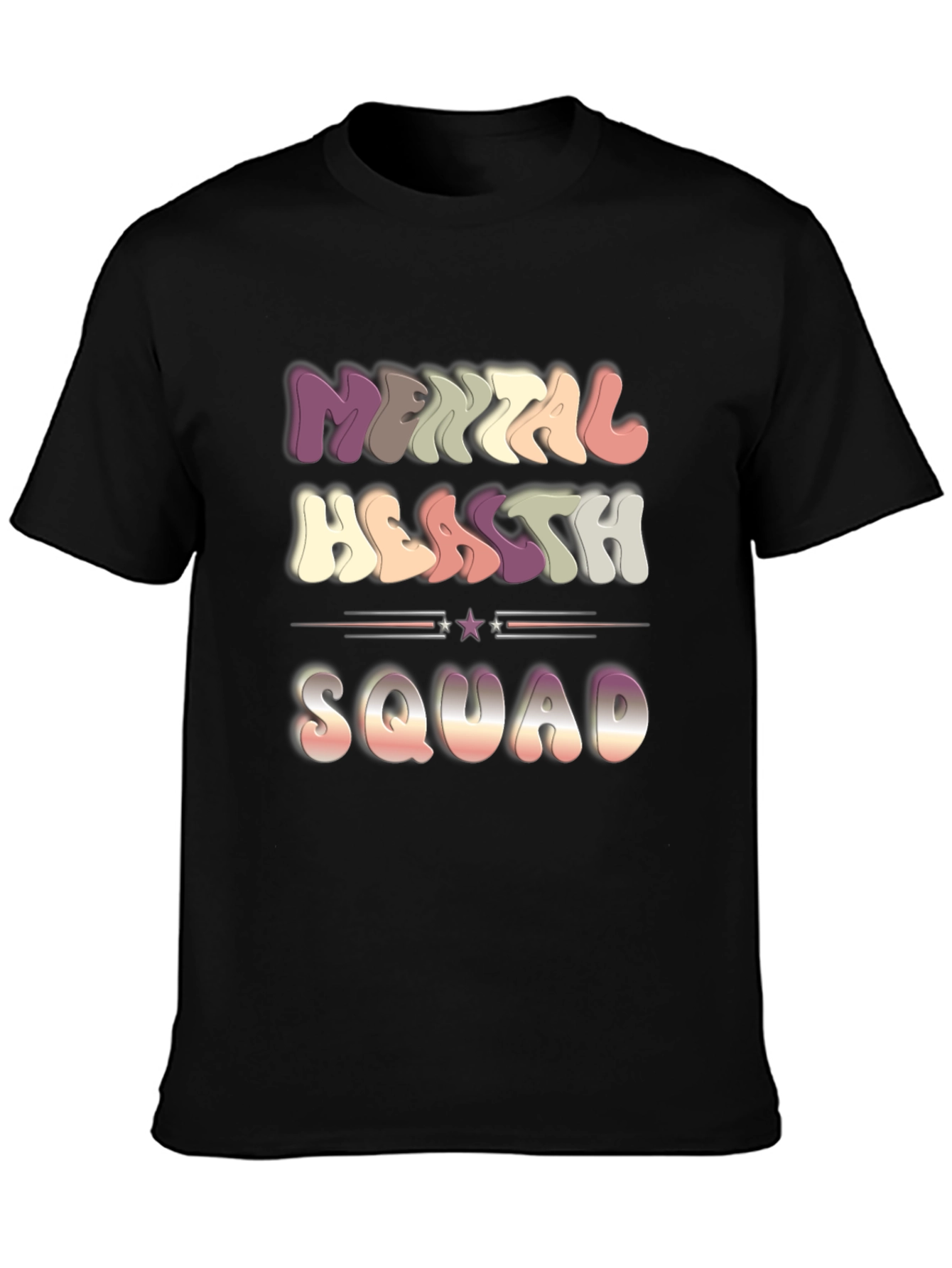 Black Mental Health Squad T-Shirt view 3