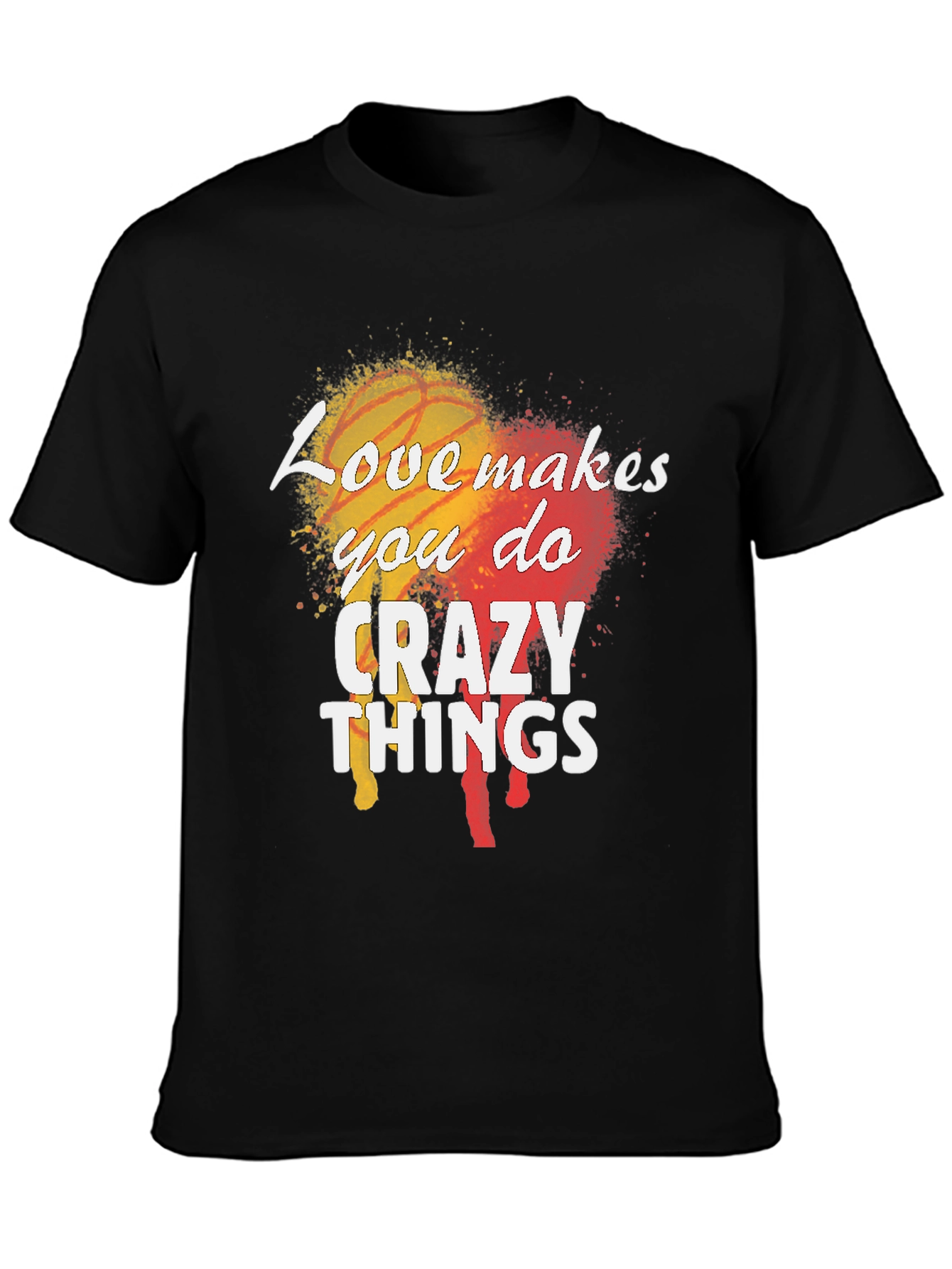 Black Love Makes You Do Crazy Things Men's Black T-Shirt view 3