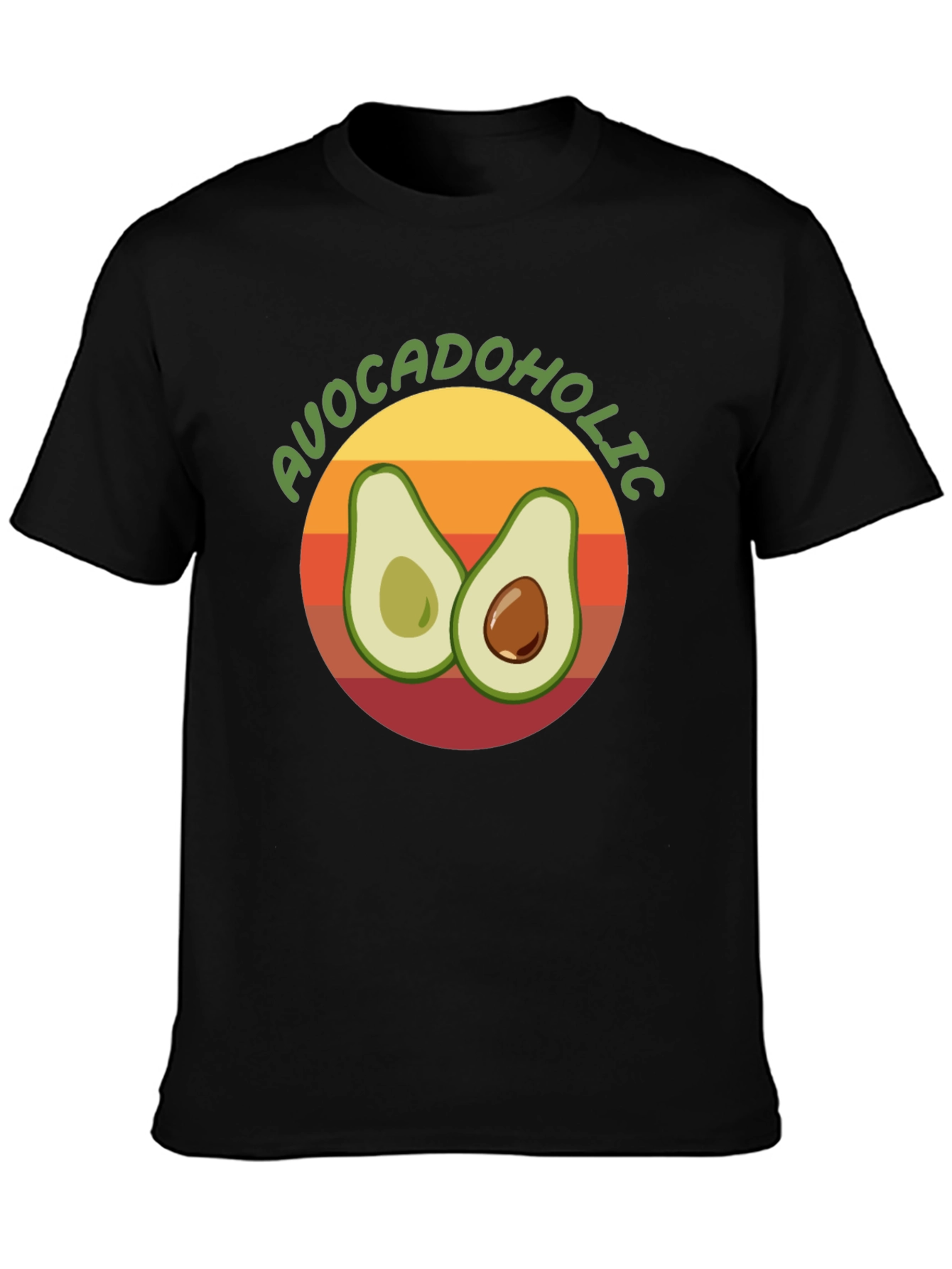 Black Avocadololic Graphic Tee - Black Unisex T-Shirt view 3