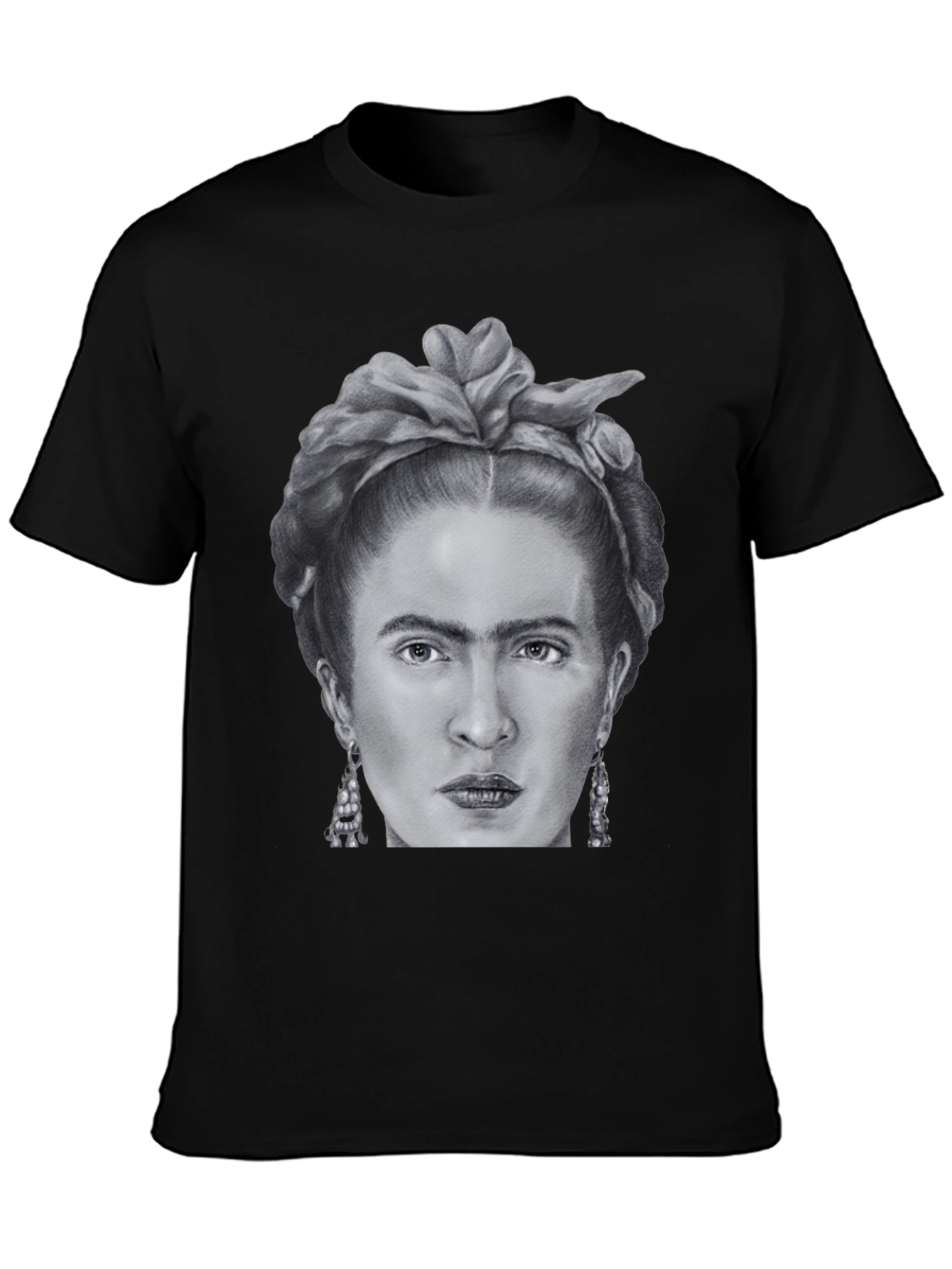Black Frida Kahlo Graphic Tee - Black Unisex T-Shirt view 3