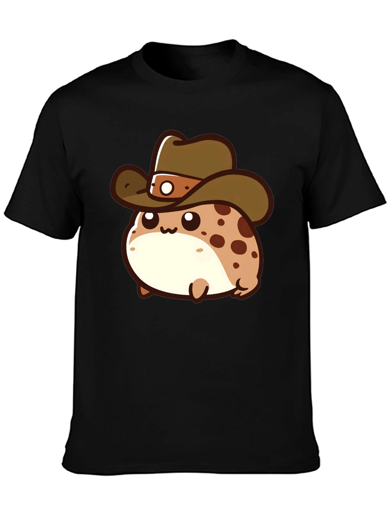 Black Cartoon Cowboy Frog T-Shirt - Black view 3