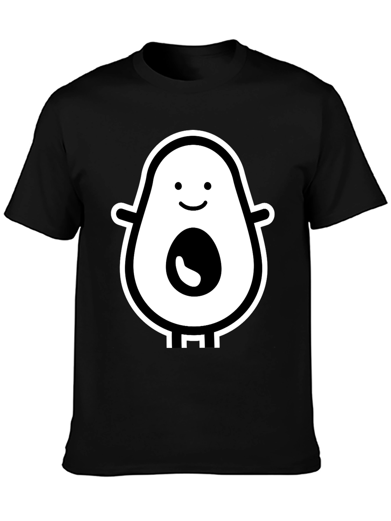 Black Funny Avocado T-Shirt - Cute Cartoon Fruit Tee view 3
