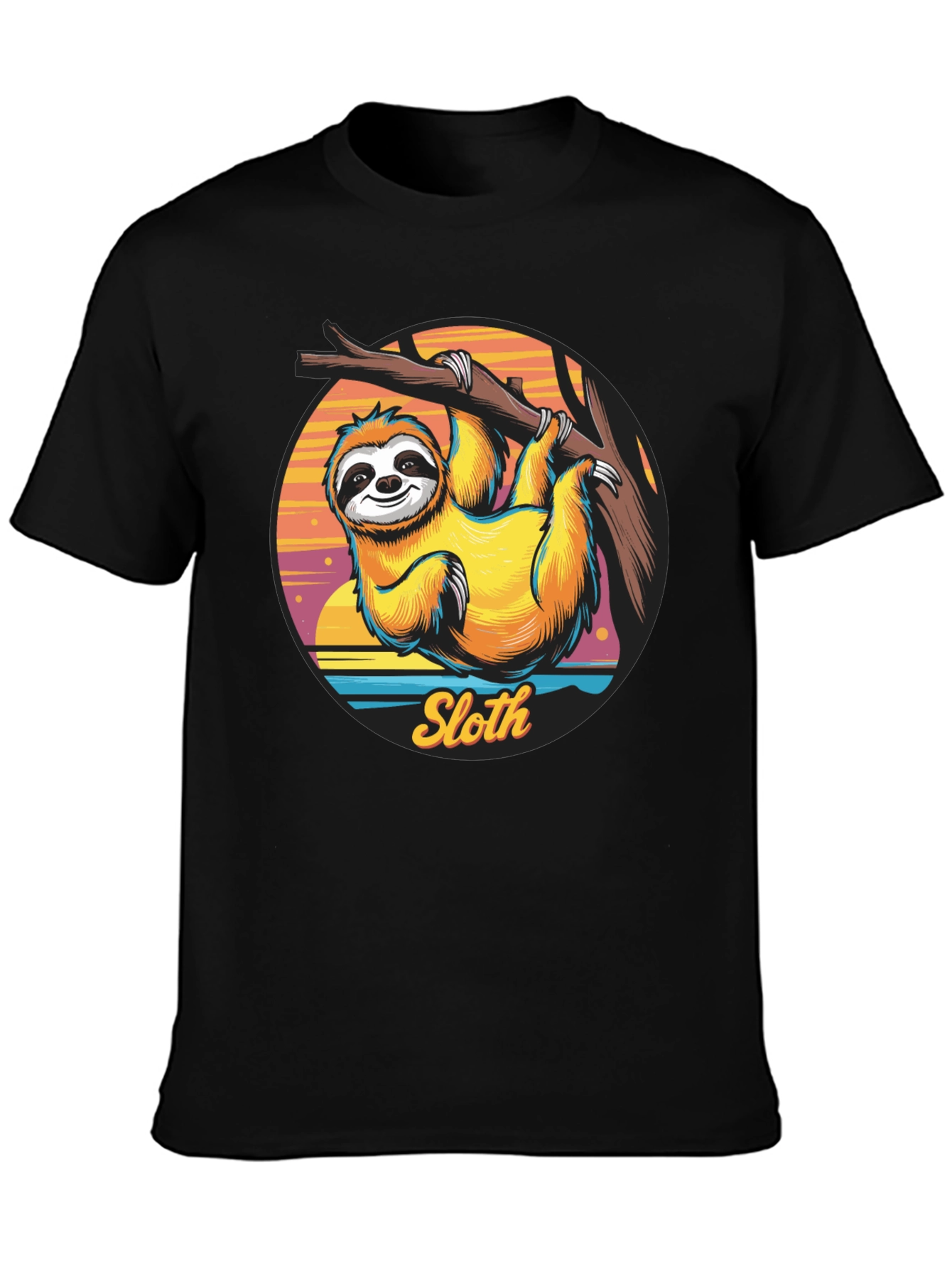 Black Sloth Graphic T-Shirt - Hang Loose Style view 3