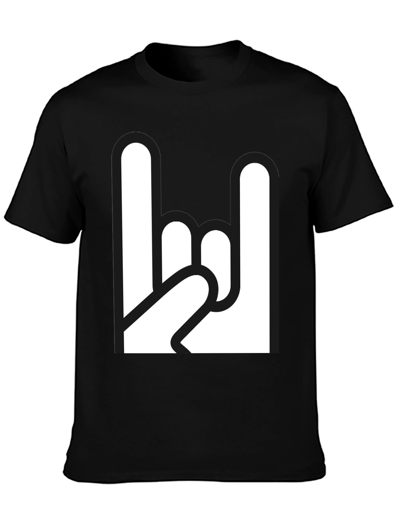 Black Rock On Graphic Tee - Classic Black T-Shirt view 3