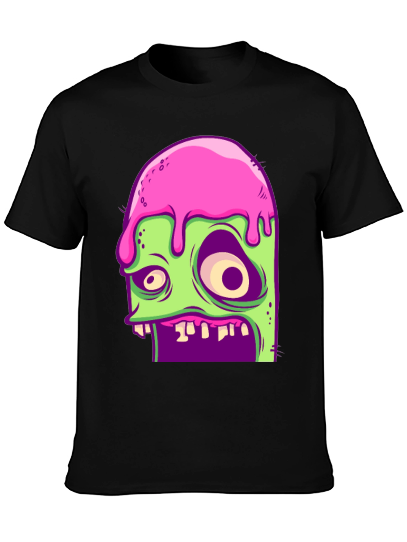 Black Zombie Melt T-Shirt - Unique Graphic Tee view 3