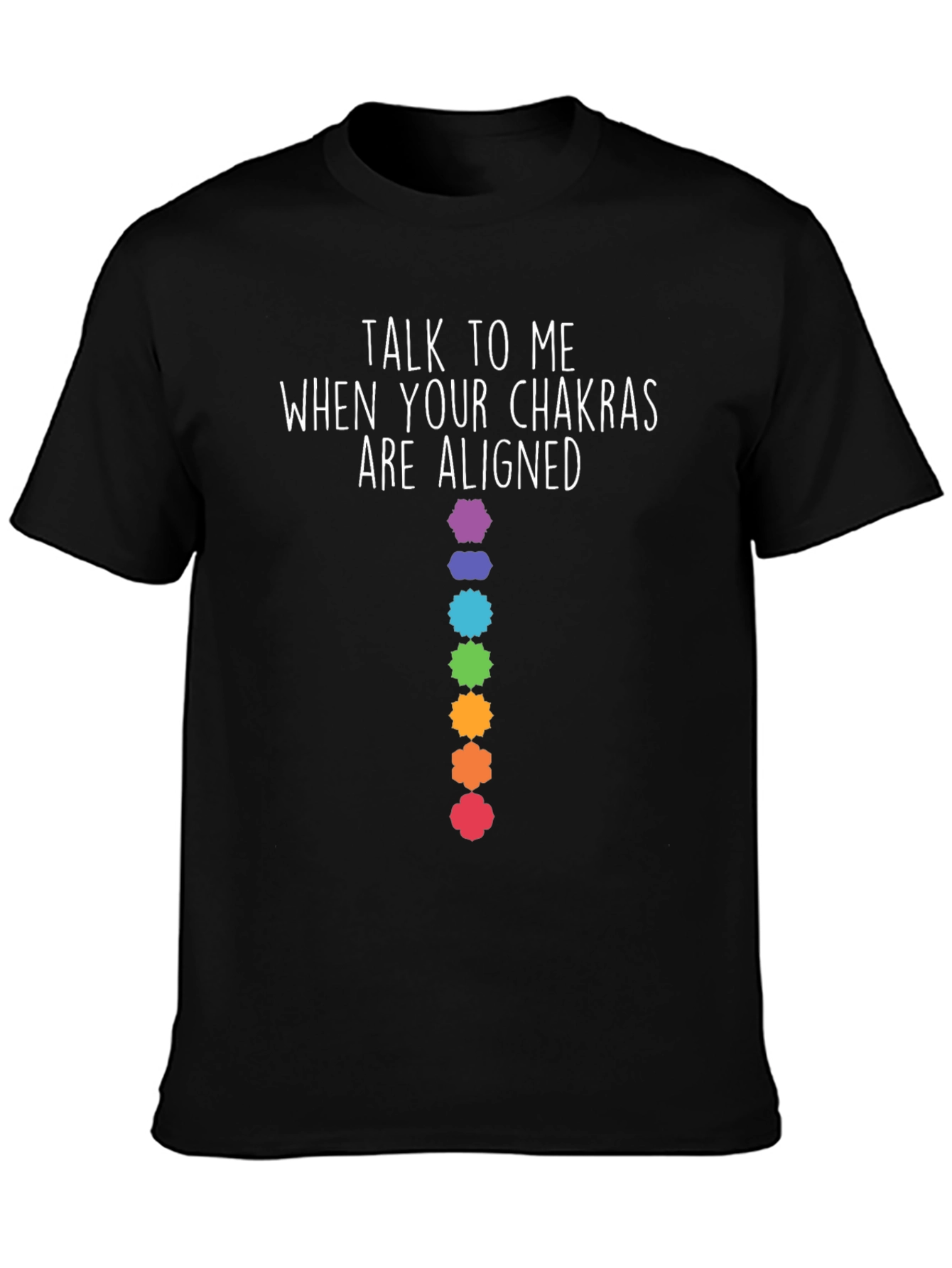 Black Chakra Alignment T-Shirt - Meditate in Style! view 3