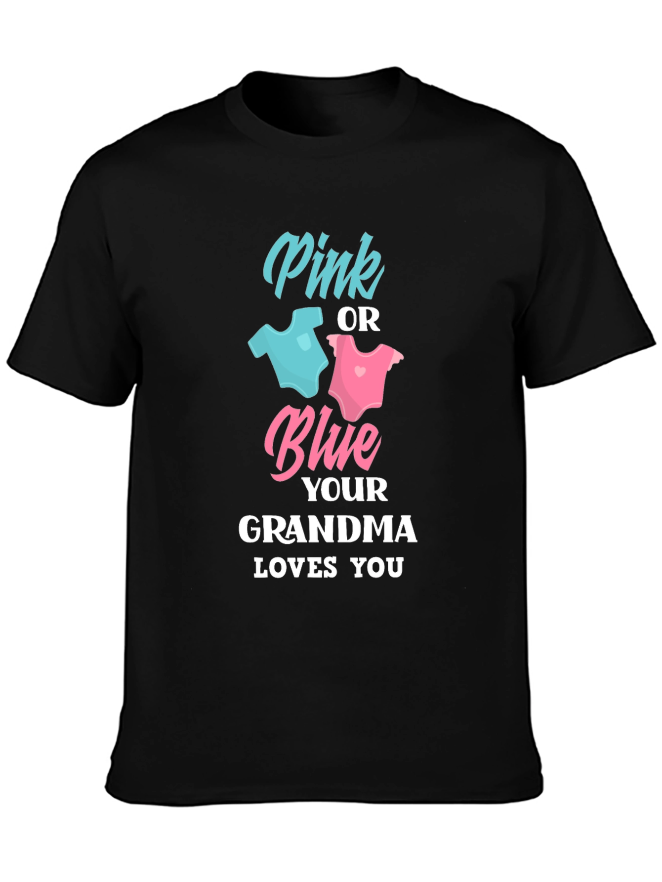 Black Pink or Blue Grandma Loves You T-Shirt view 3