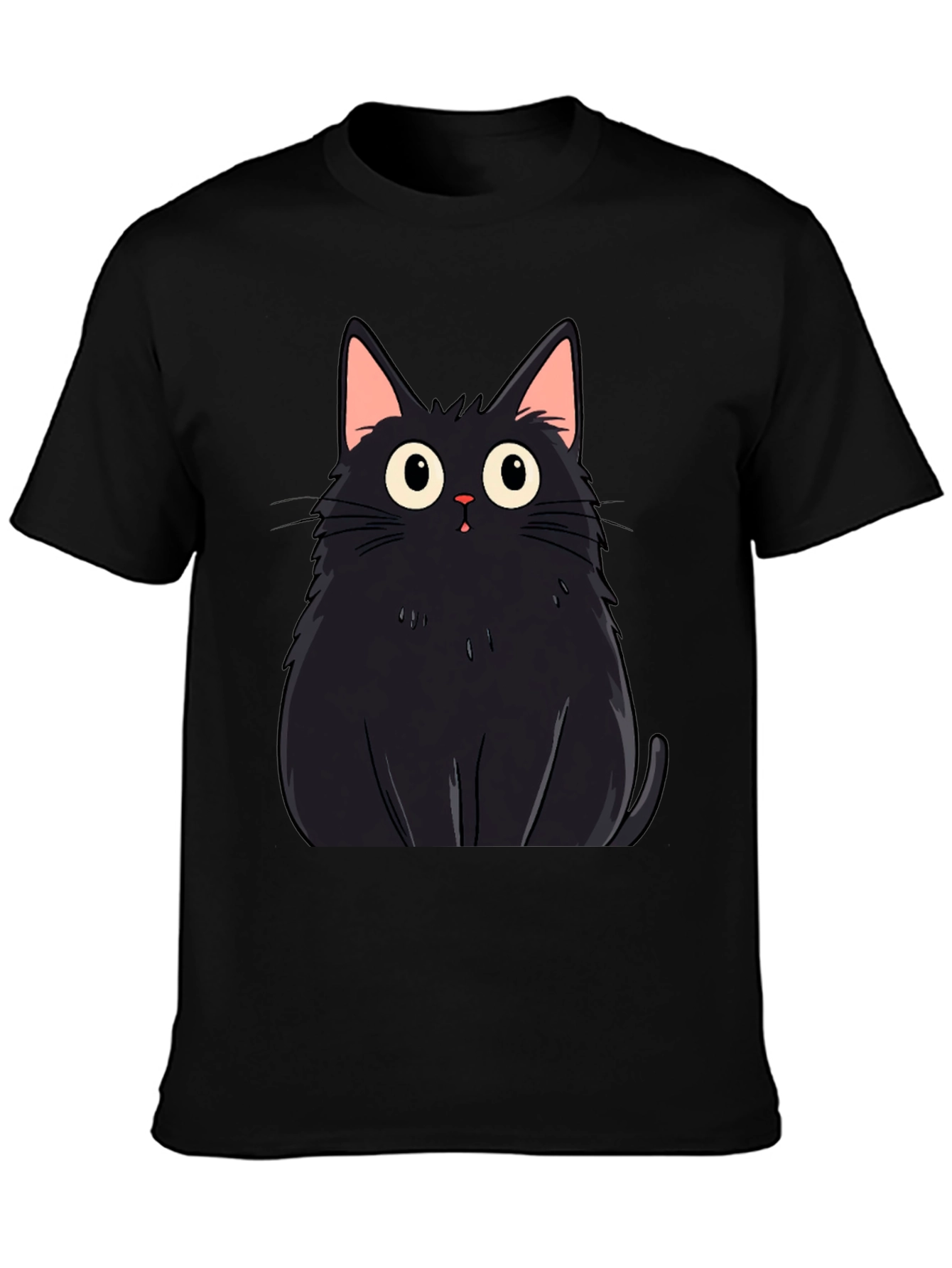 Black Black Cat Graphic Tee - Men's Casual T-Shirt view 3