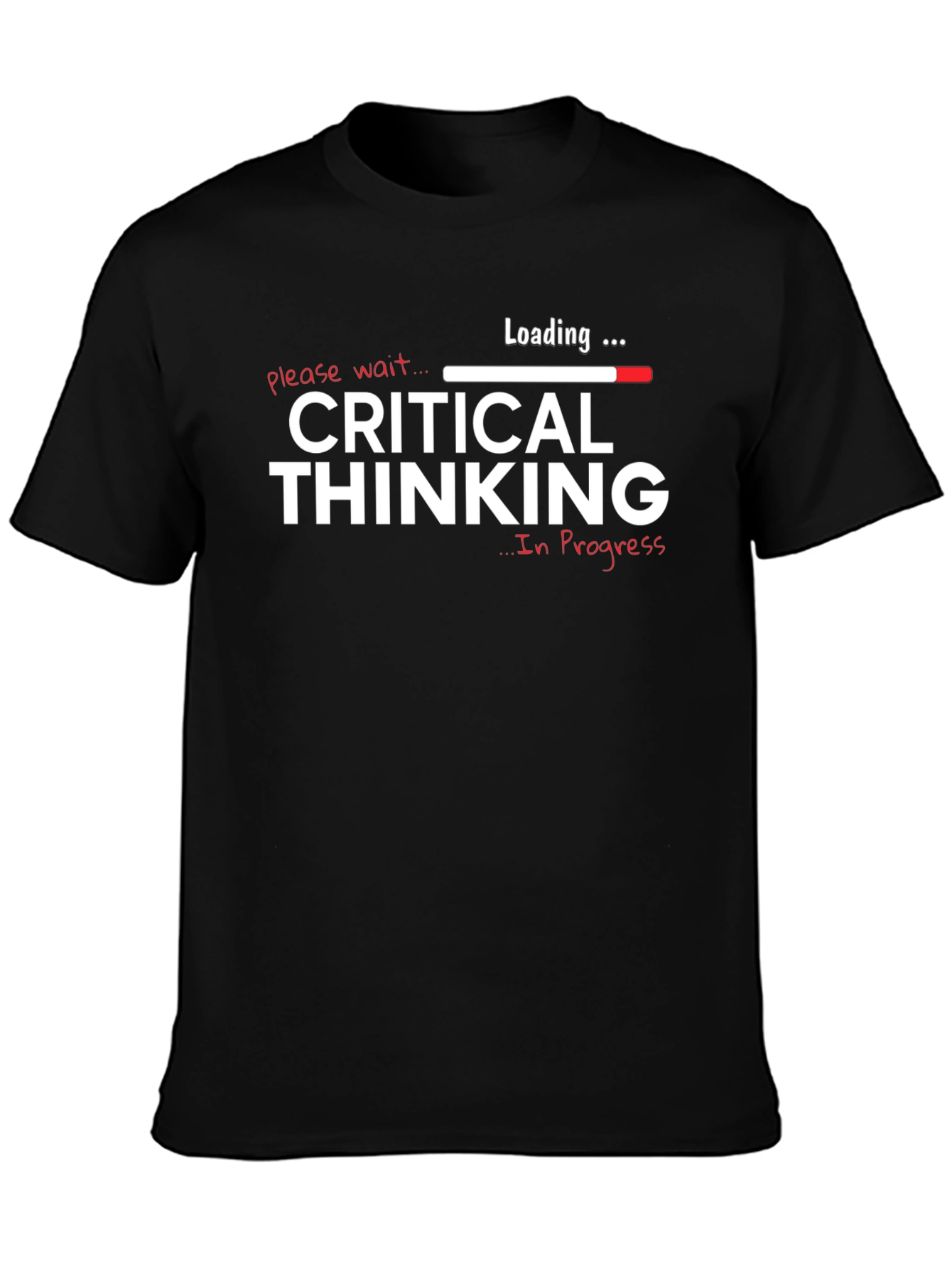 Black Critical Thinking In Progress Graphic T-Shirt view 3