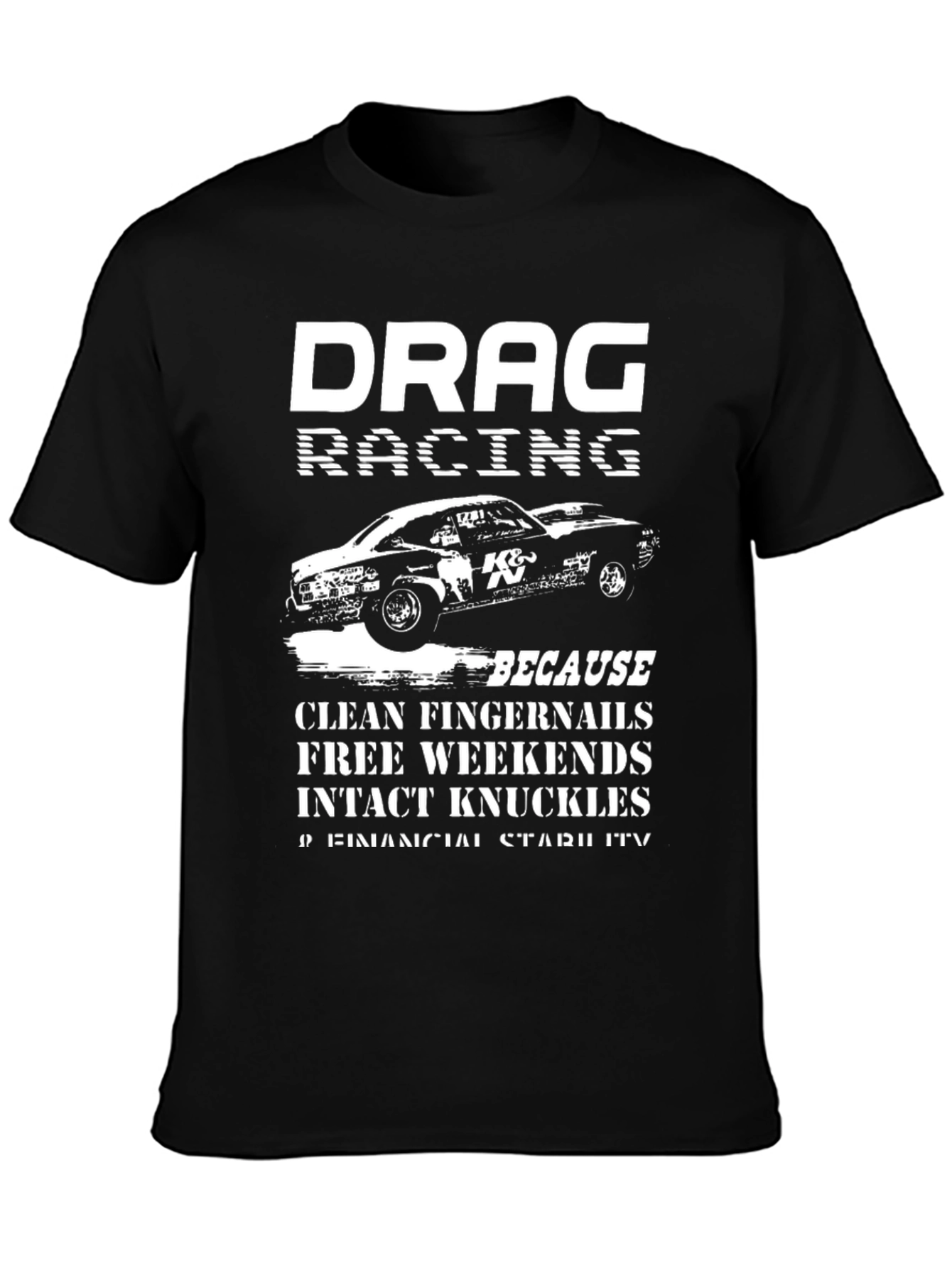 Black Drag Racing Graphic T-Shirt view 3