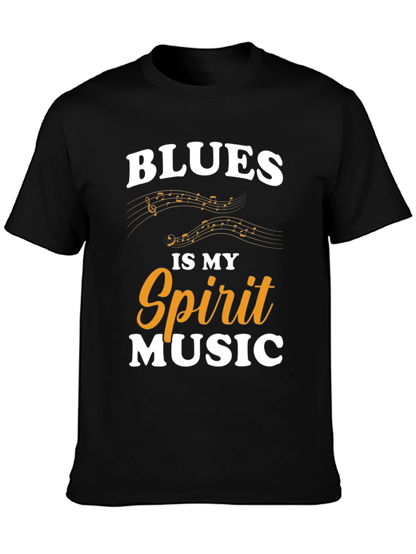 Black Blues Is My Spirit Music Graphic T-Shirt view 3