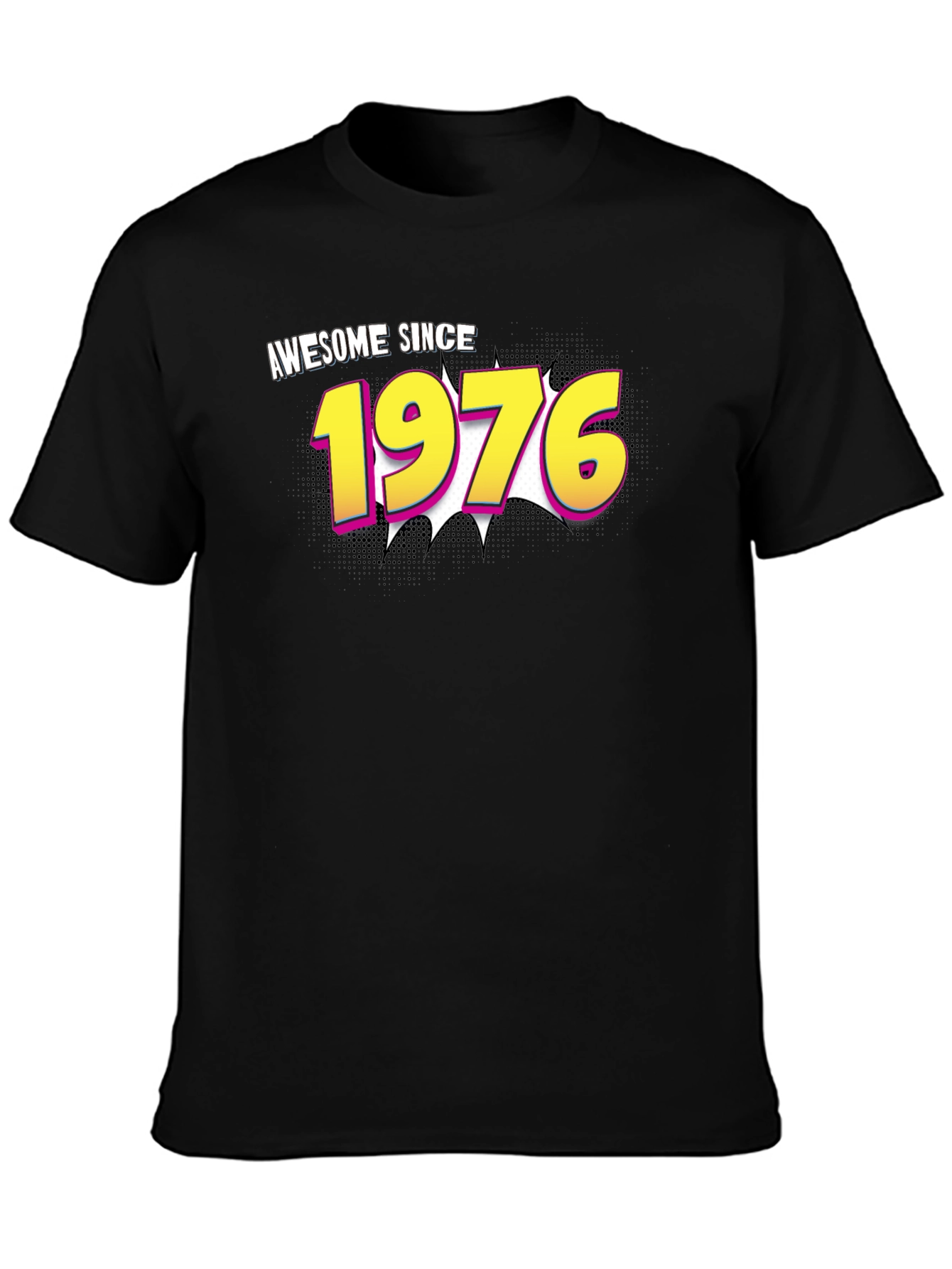 Black Awesome Since 1976 Black Graphic Tee view 3