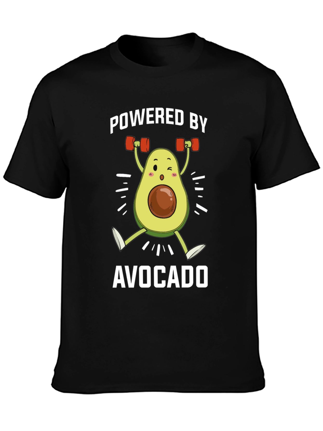 Black Powered by Avocado Black T-Shirt view 3
