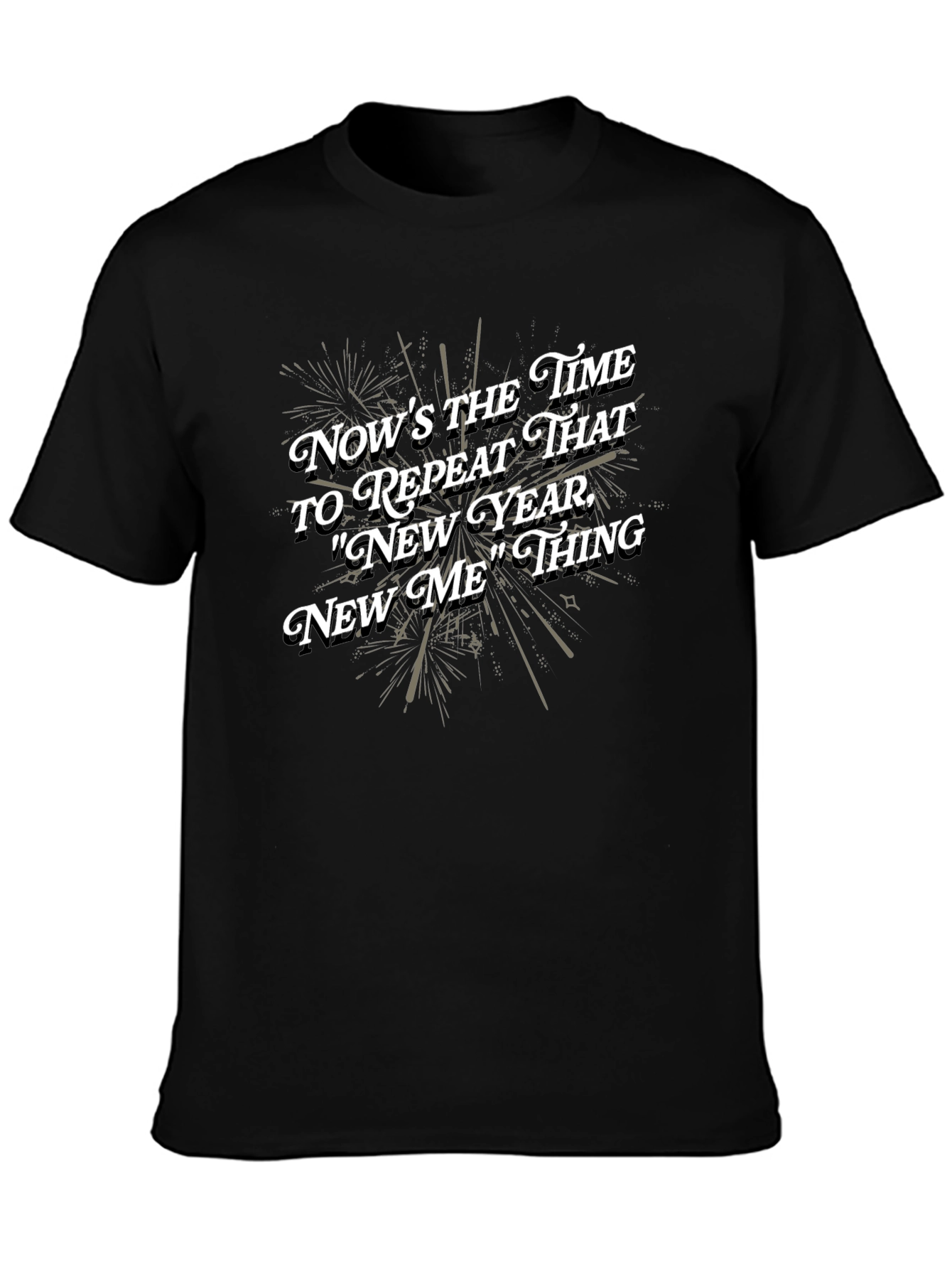 Black New Year "New Me" T-Shirt view 3