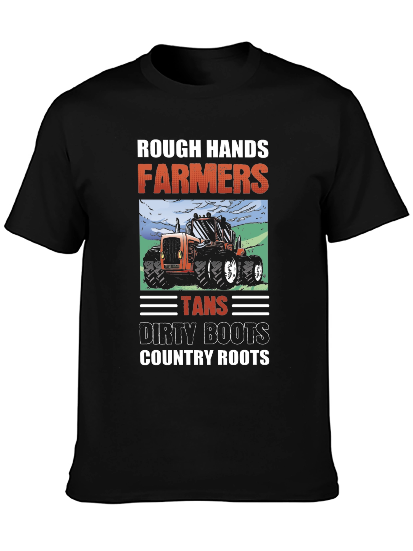 Black Rough Hands Farmers Graphic T-Shirt view 3