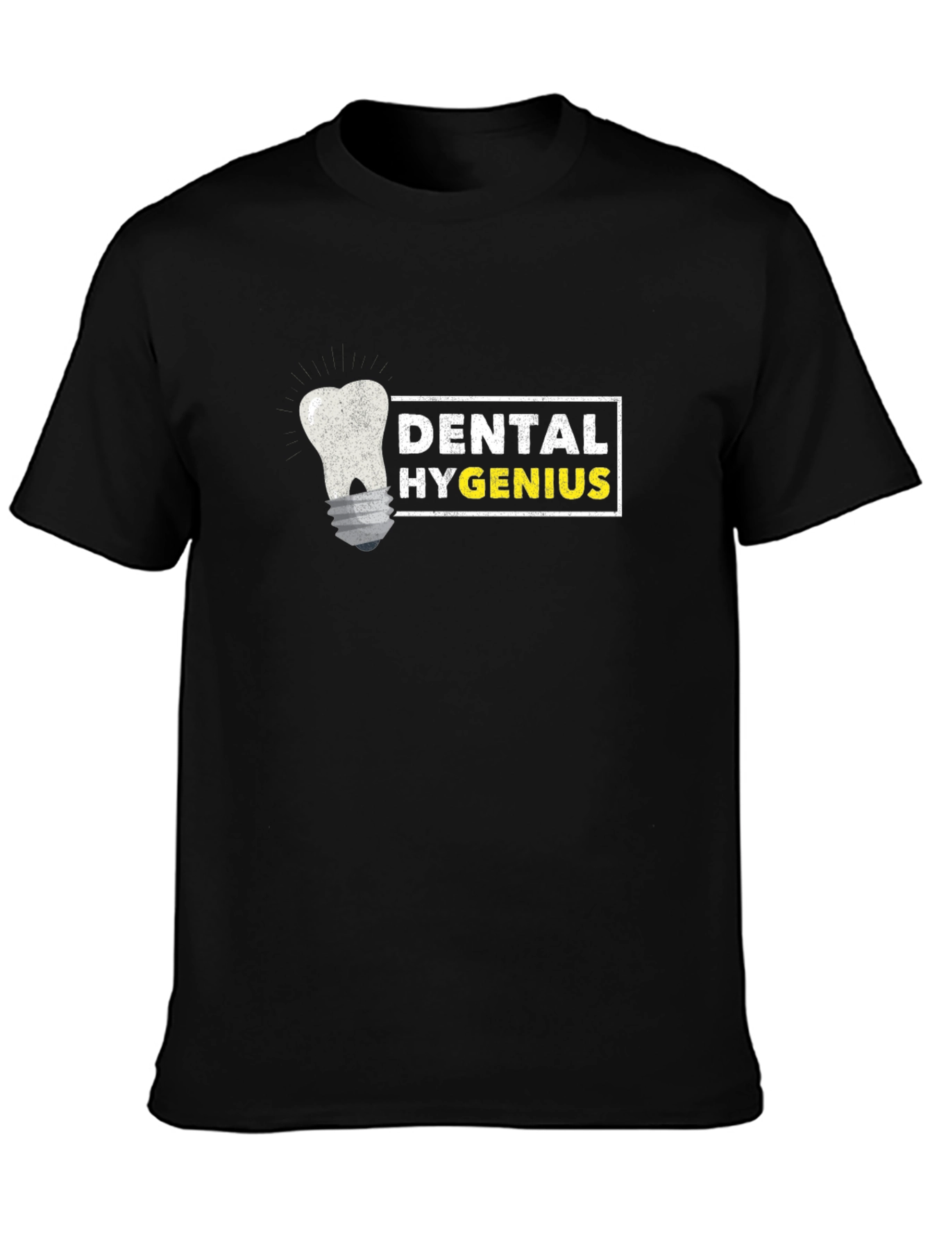 Black Dental Hygenius T-Shirt - Funny Dentist Humor Tee view 3