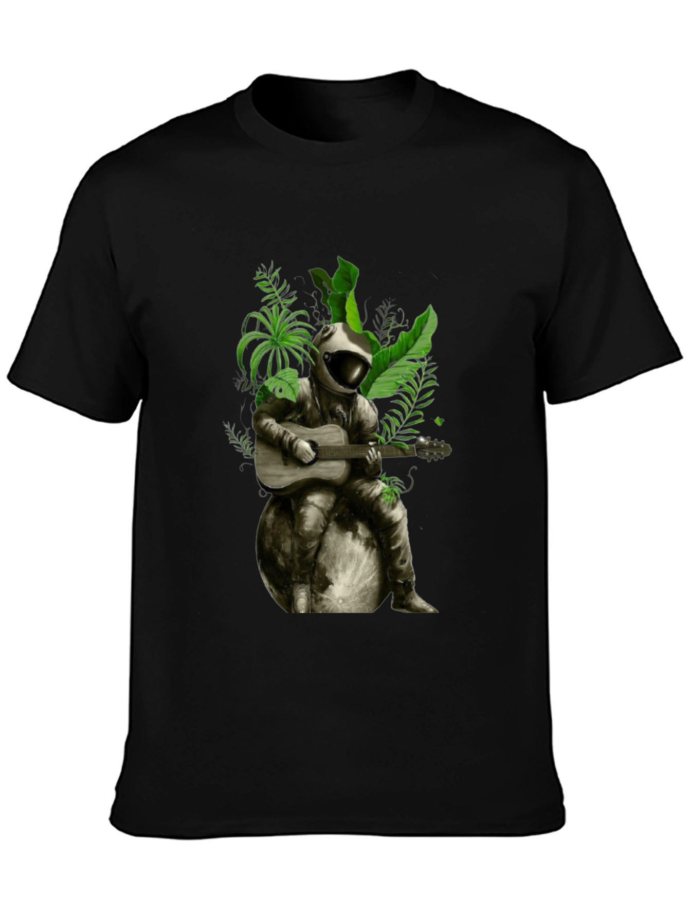 Black Astronaut Guitarist Graphic T-Shirt view 3