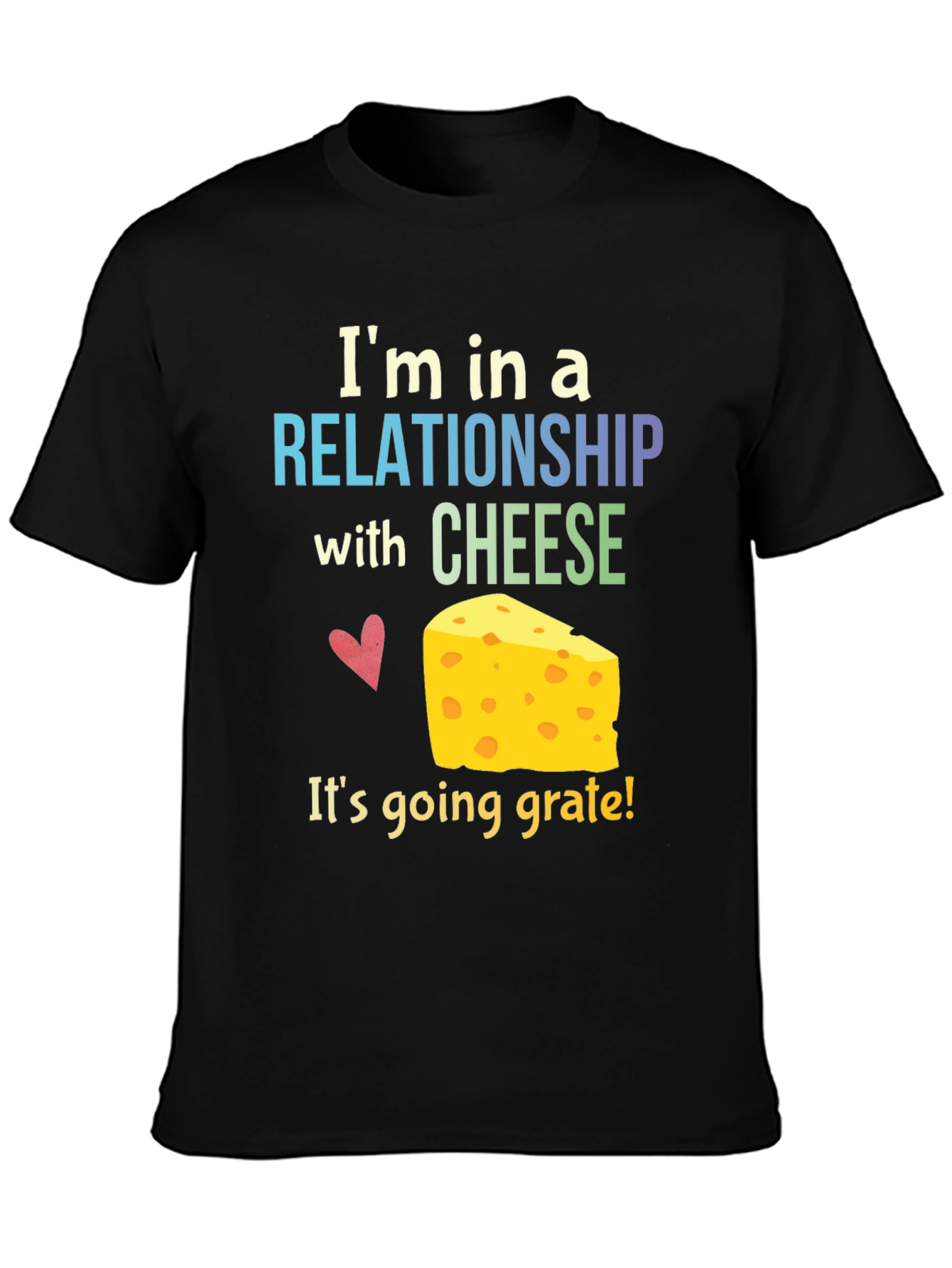 Black Cheese Lover T-Shirt: Relationship with Cheese view 3
