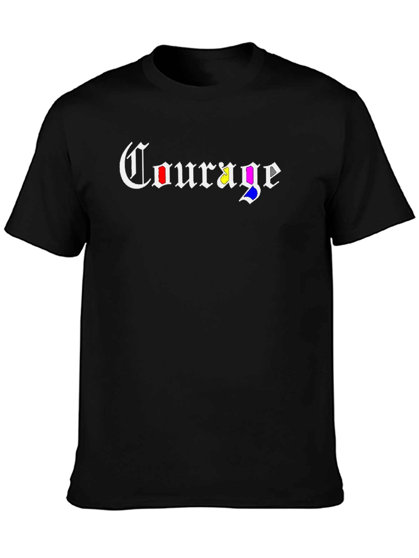 Black Courage Colorful Gothic T-Shirt view 3