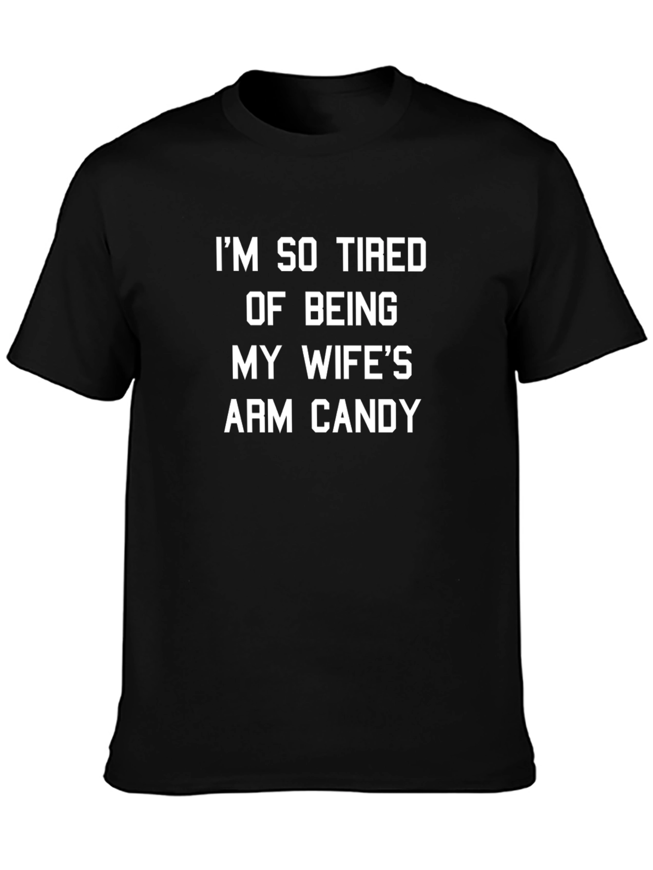 Black Funny 'Arm Candy' Men's T-Shirt view 3