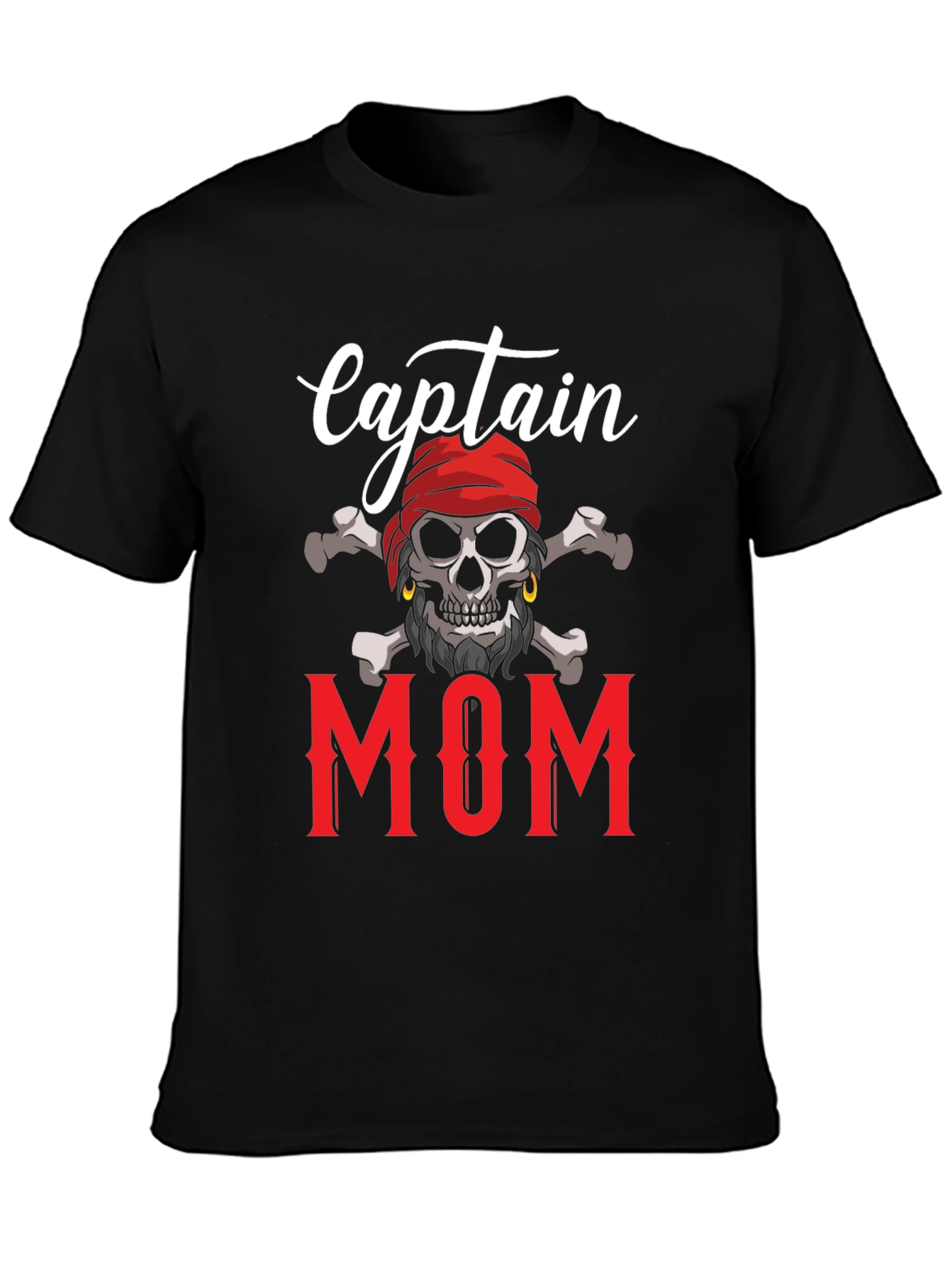 Captain Mom T-Shirt - Pirate Skull Graphic Tee - 3