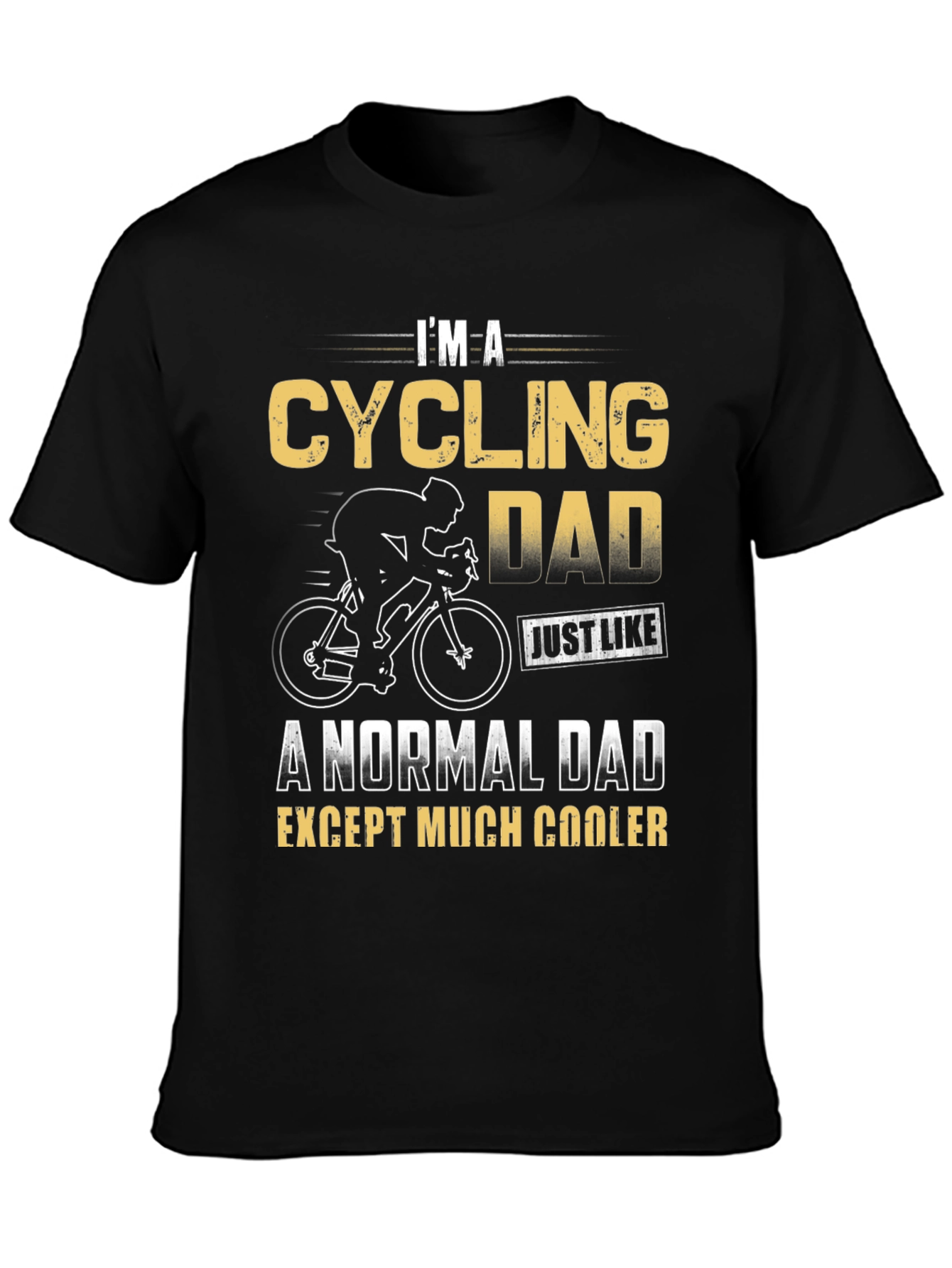 Black Cycling Dad T-Shirt - Cool Cyclist Father Gift view 3